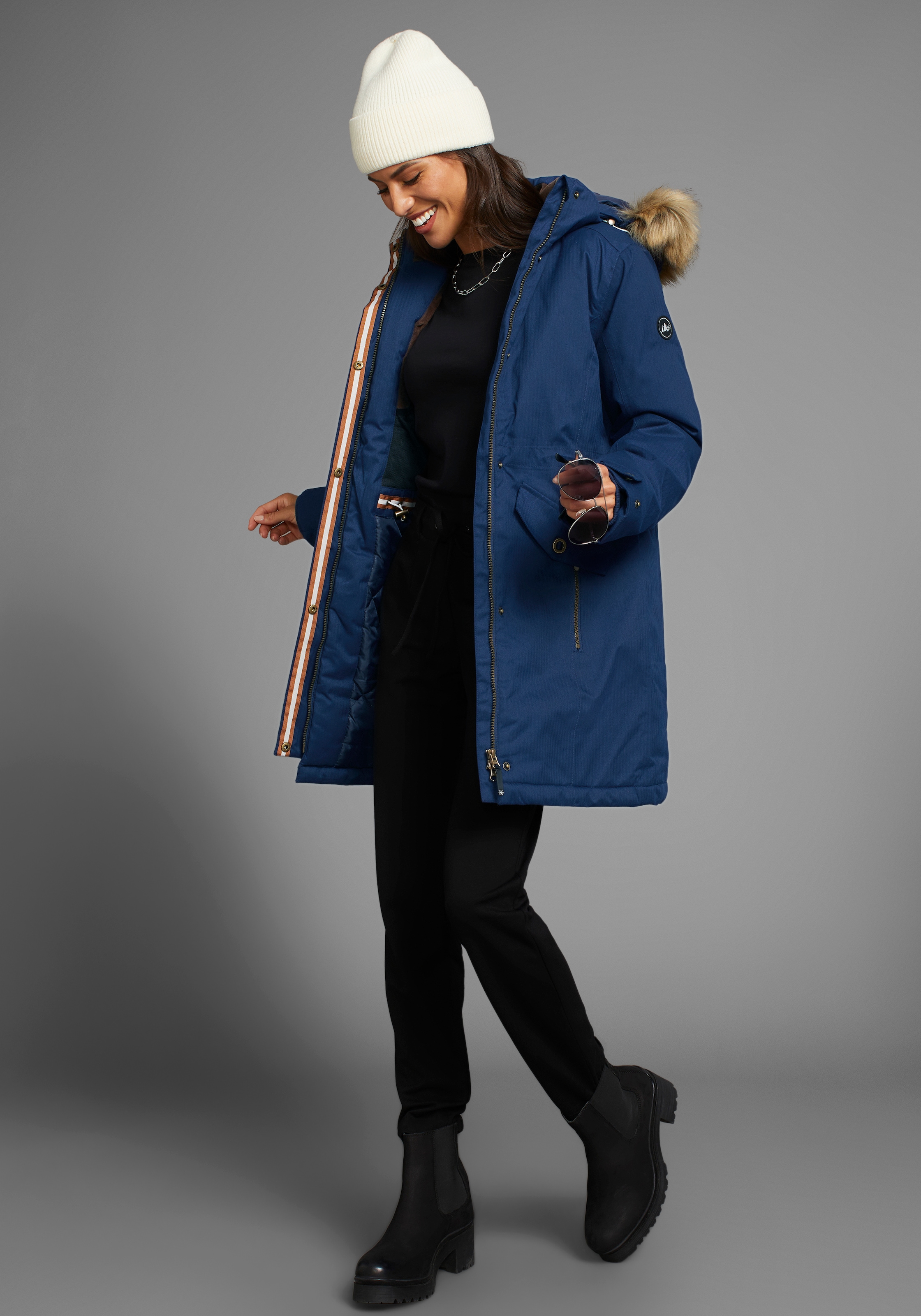 Polarino Funktionsparka mit Kapuze Atmungsaktiv, winddicht und wasserdicht. Warm wattiert.