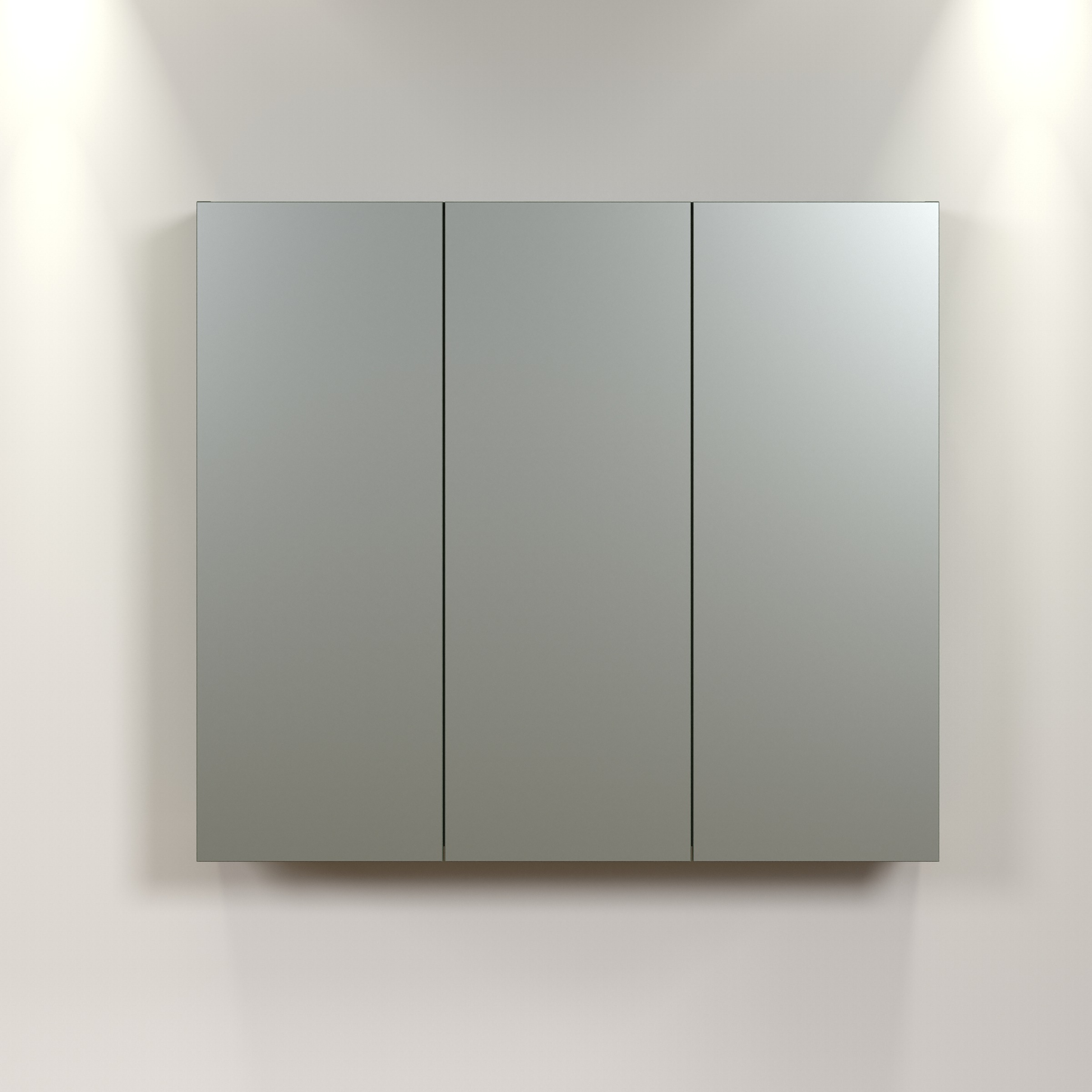 welltime Spiegelschrank »Amrum«, (1 St.), 3-Türiger Badspiegel mit Stauraum - Maße (B/T/H) 90/20/80 cm