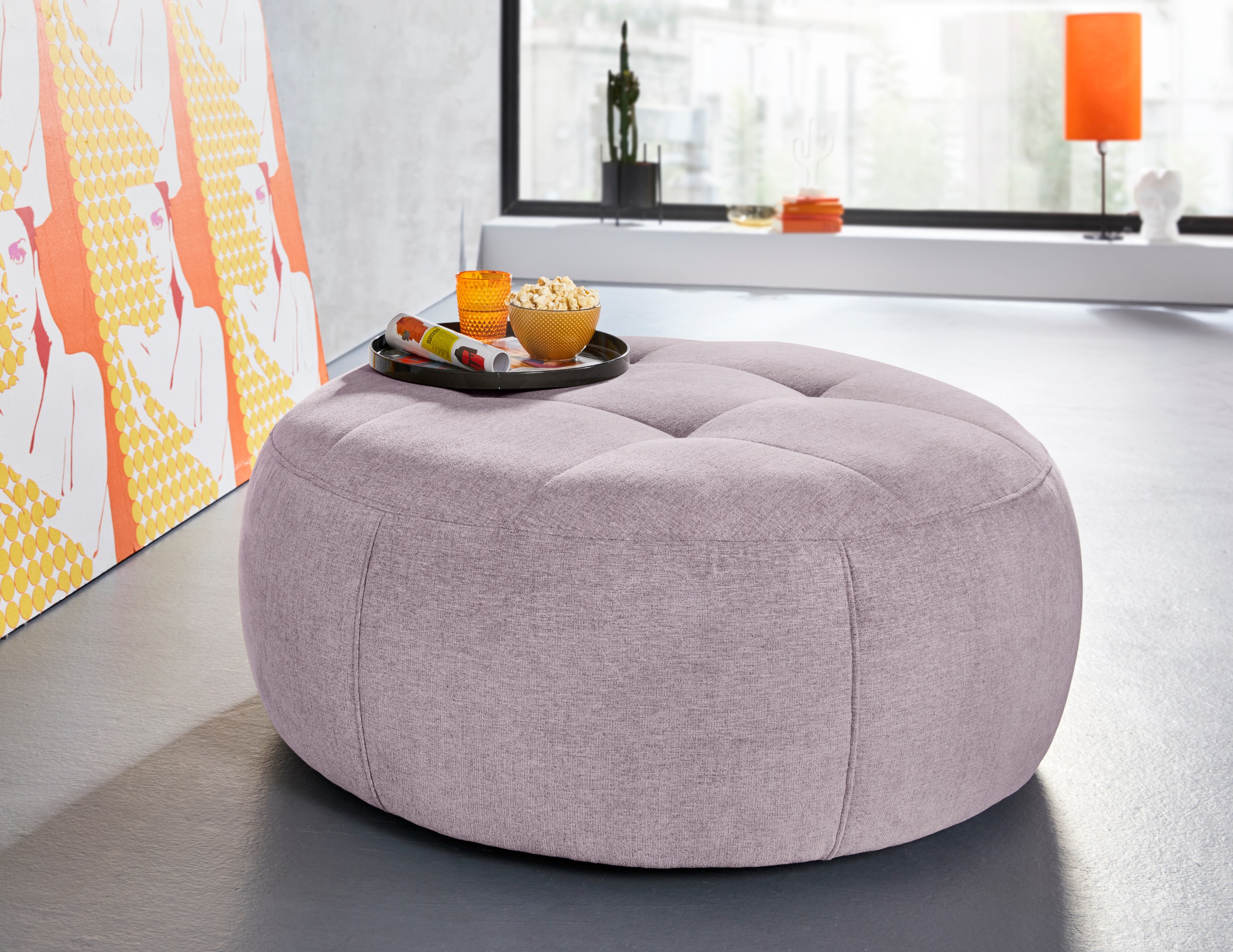 INOSIGN Hocker »Lounis«, (Hockerprogramm V), Rundhocker in 2 Größen, Soft clean für leichte Reinigung mit Wasser