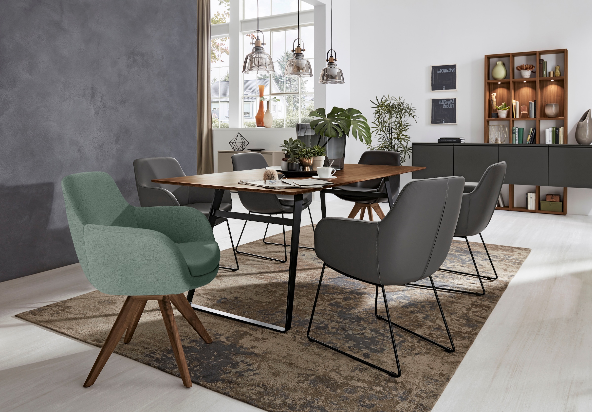 Musterring Esszimmerstuhl »Tavia« (Set) 2 Stk.Stativgestell Wildnussbaum, Drehfunktion optional, diverse Farben