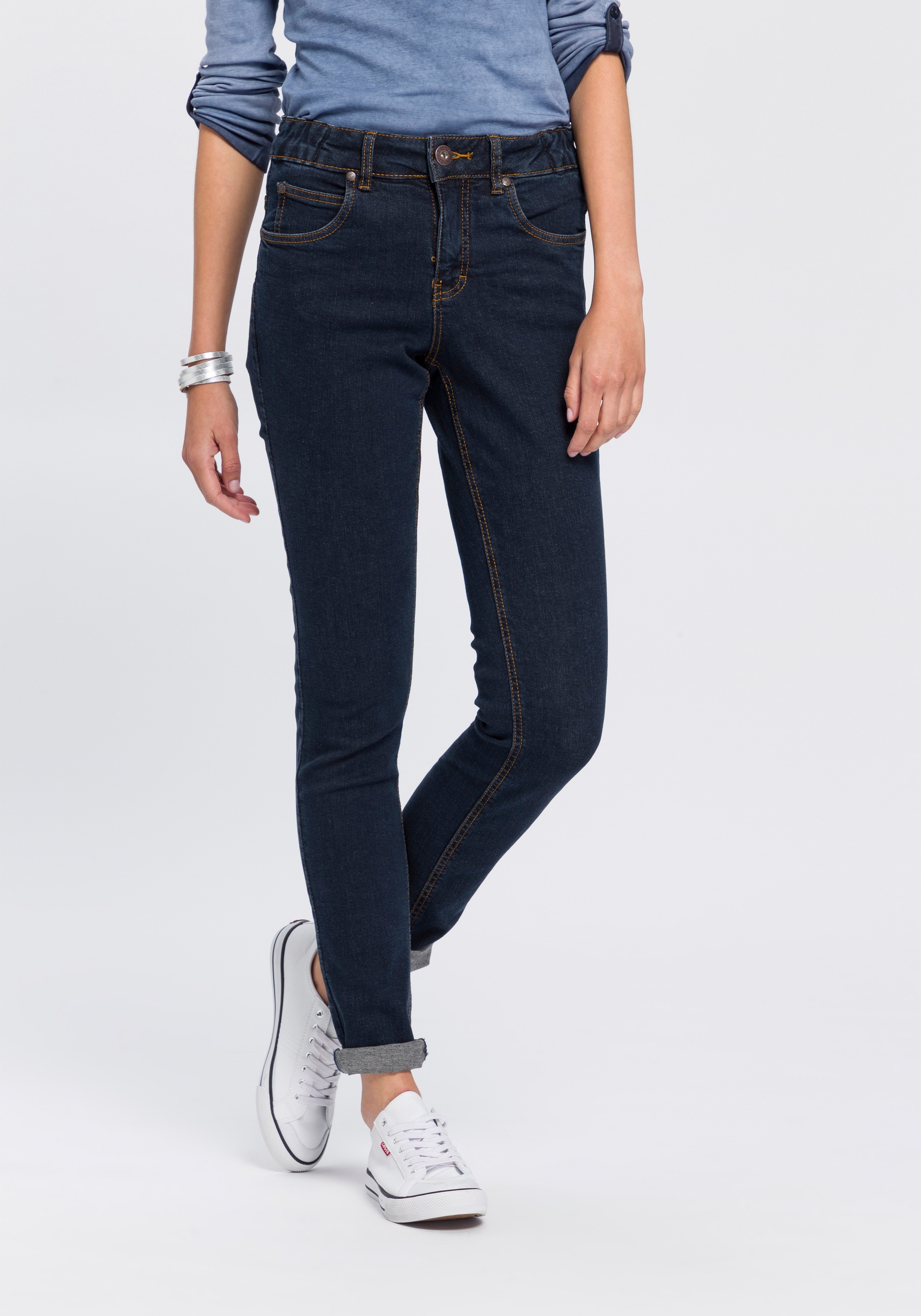 Arizona Slim-fit-Jeans »Bund mit seitlichem Gummizugeinsatz«