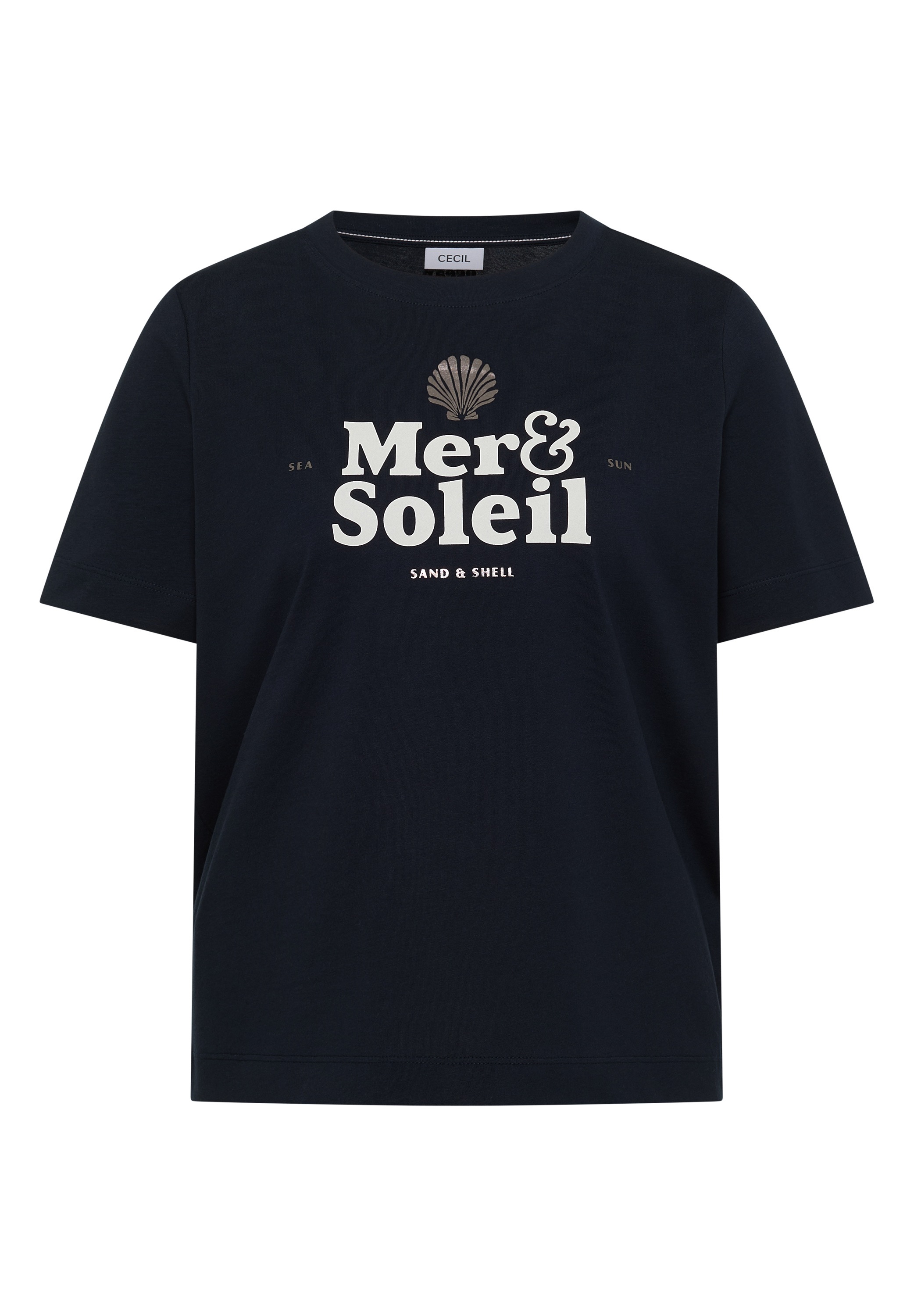 Cecil T-Shirt Sommershirt mit maritimem Wording-Print, Jerseyqualität