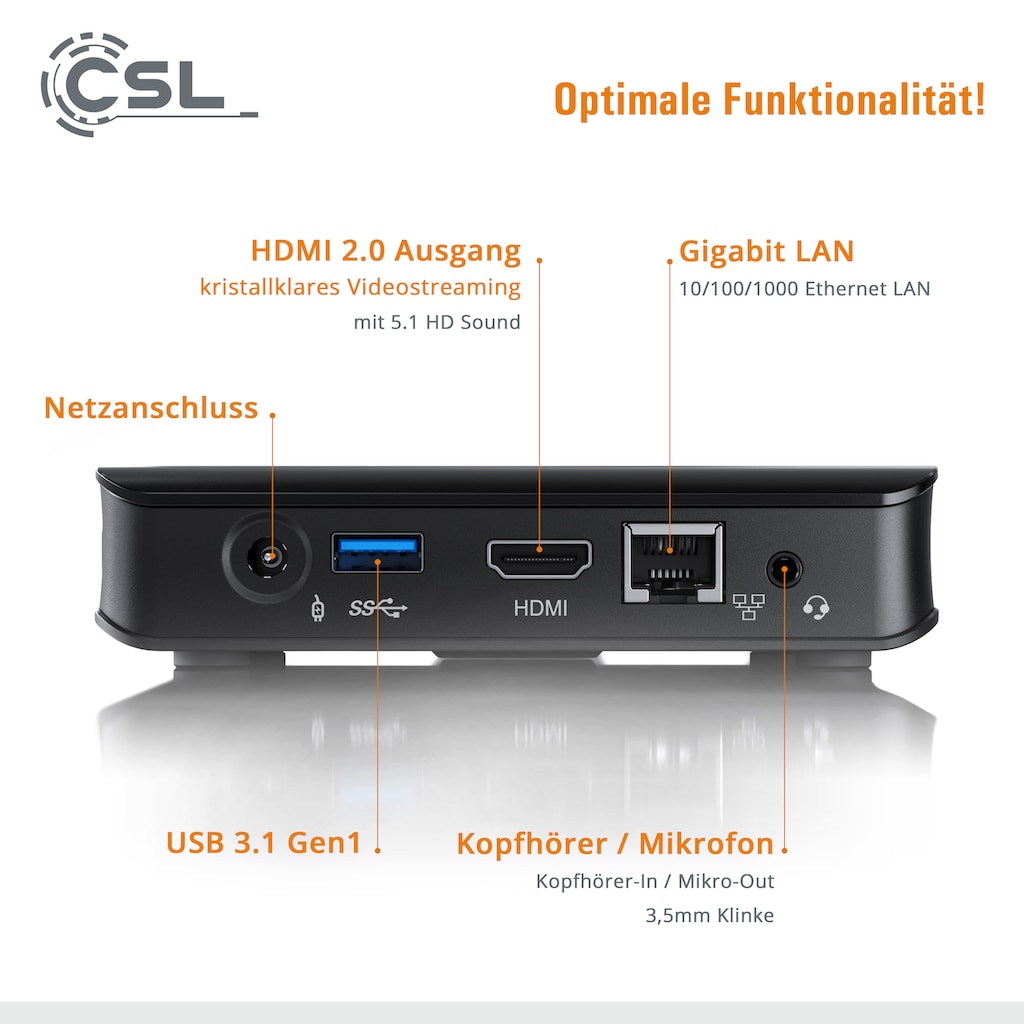 CSL Mini-PC »Narro Box Ultra HD Compact v4 / 1000 GB / Win 11 Home«