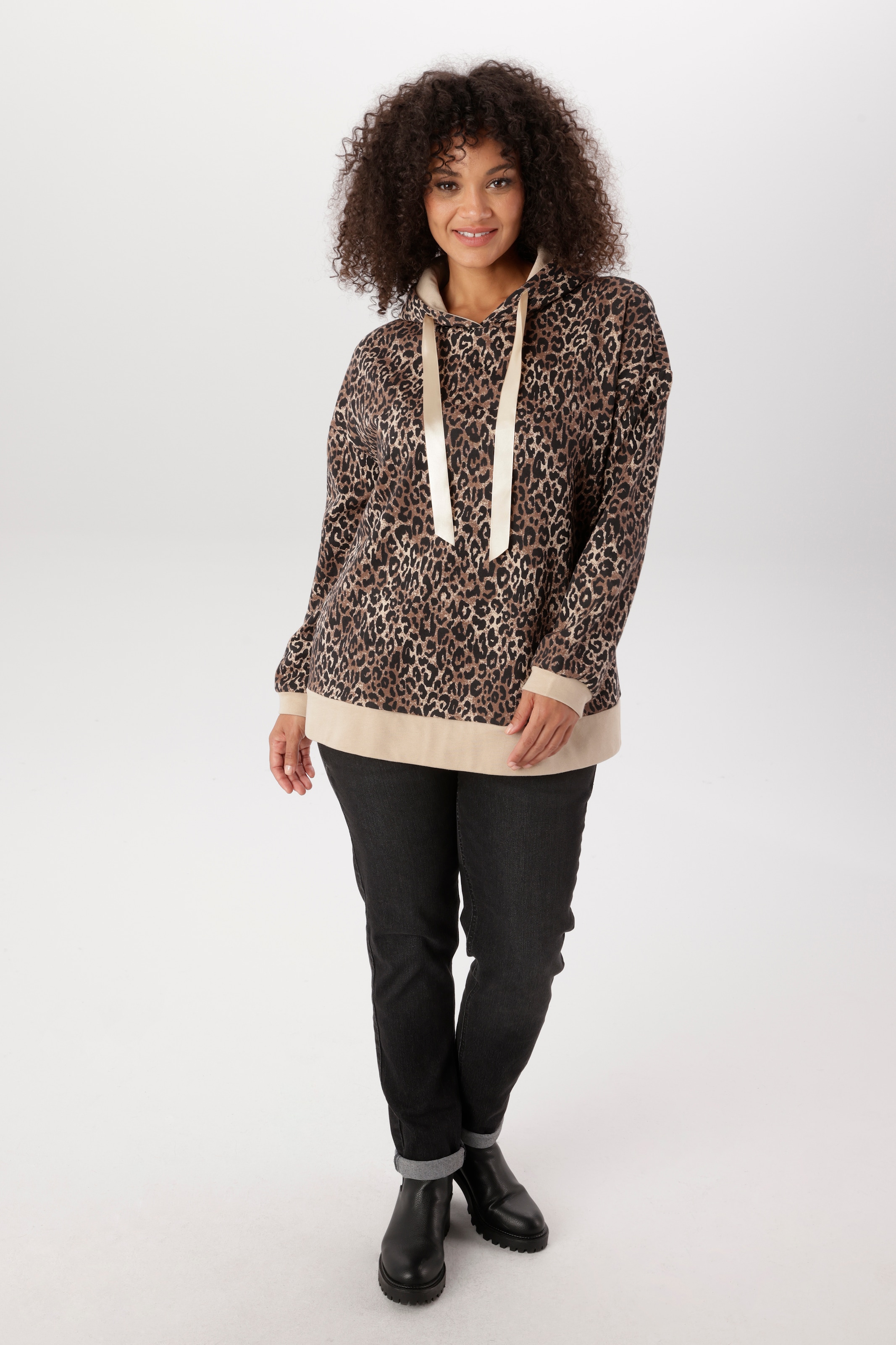 Aniston PLUS Kapuzensweatshirt , in trendigem Leoprint - NEUE KOLLEKTION
