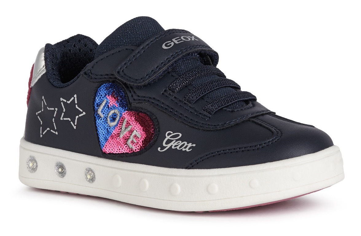 Geox Kids Sneaker »Blinkschuh SKYLIN GIRL«, mit süßer Herz-Applikation