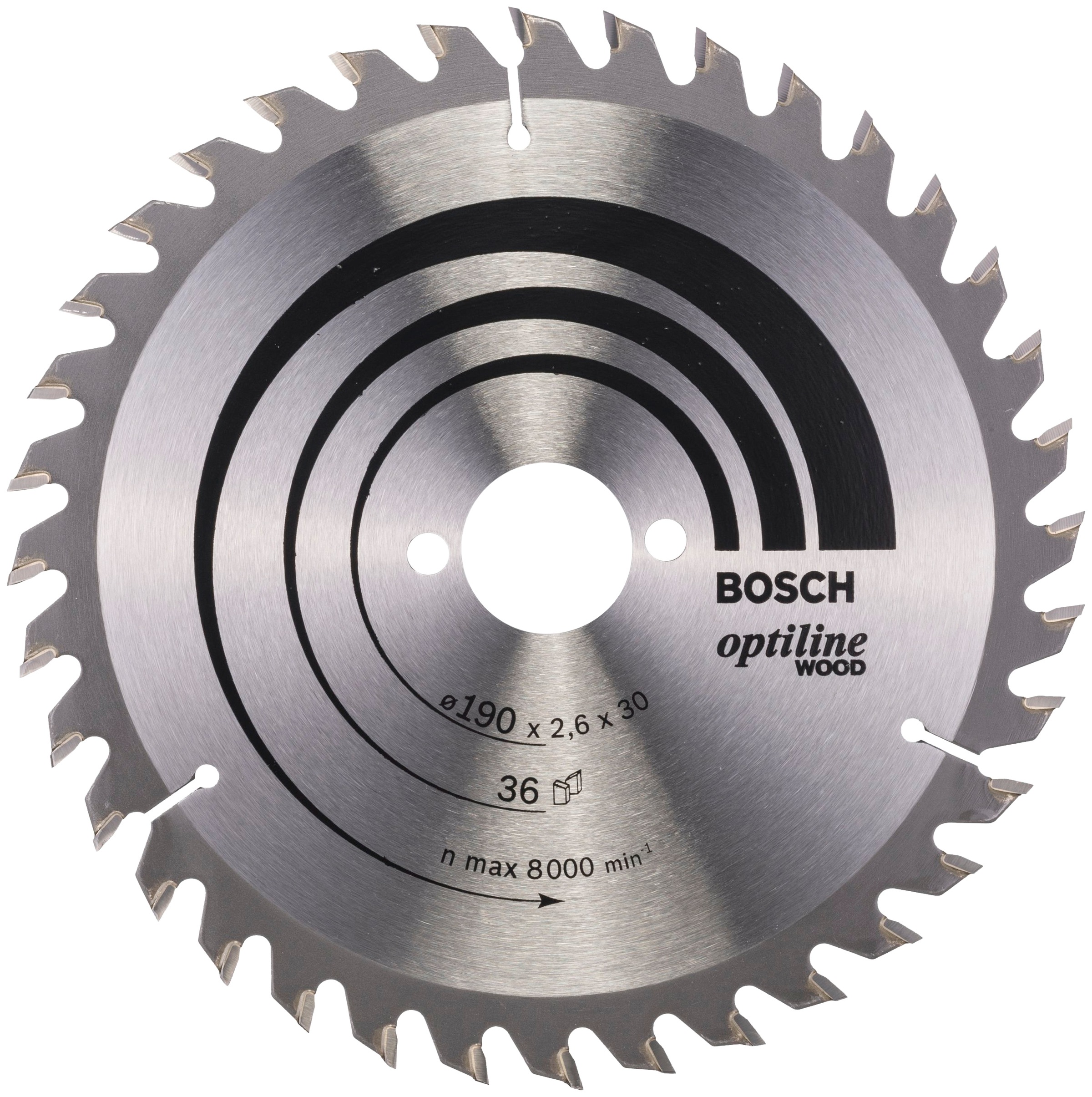 Bosch Professional Kreissägeblatt »Optiline Wood«, 190 x 30 x 2,6 mm, 36