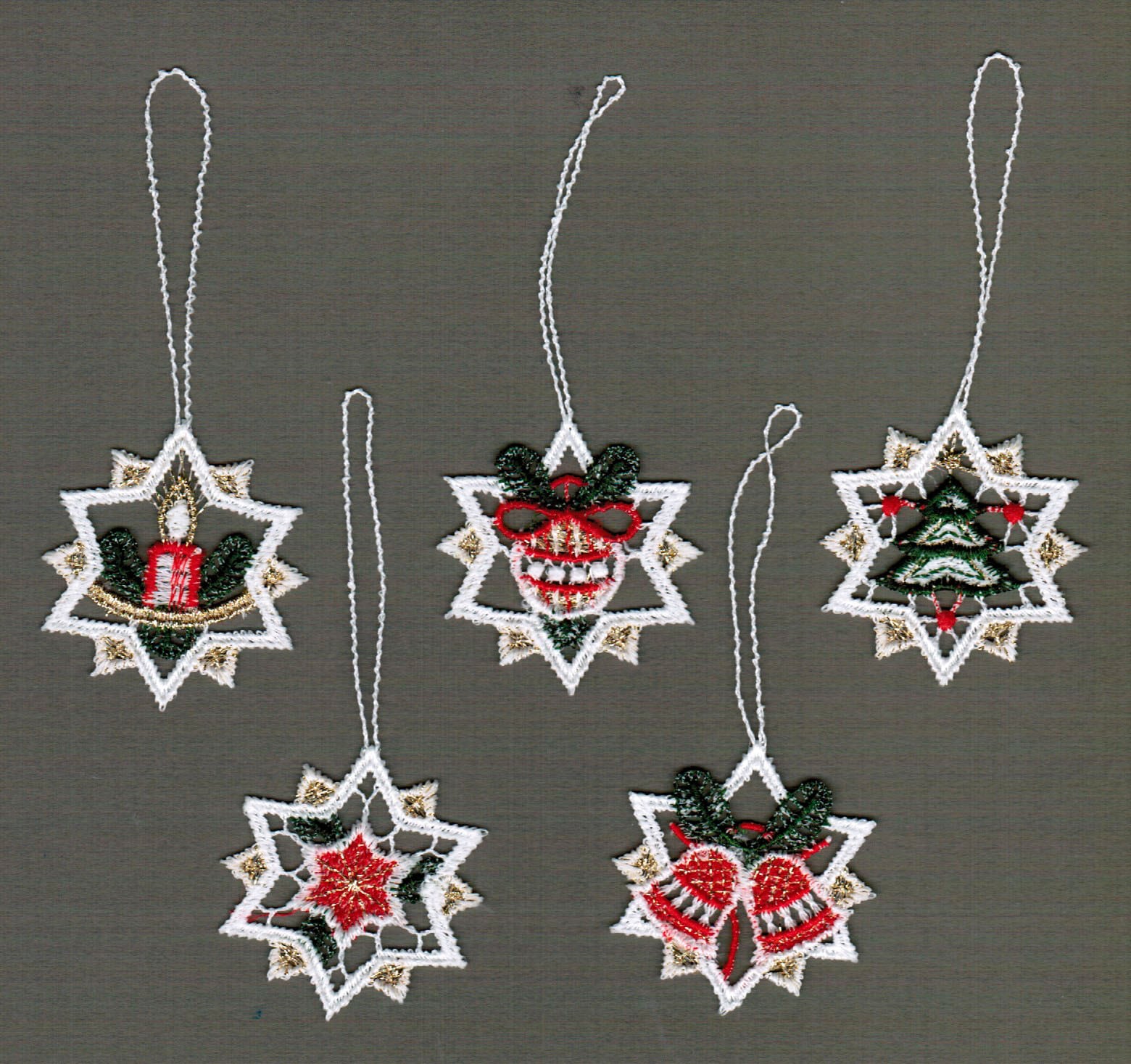 Stickereien Plauen Dekohänger »Sterne«, (5 St.), Baumbehang "Sterne", aus Spitze