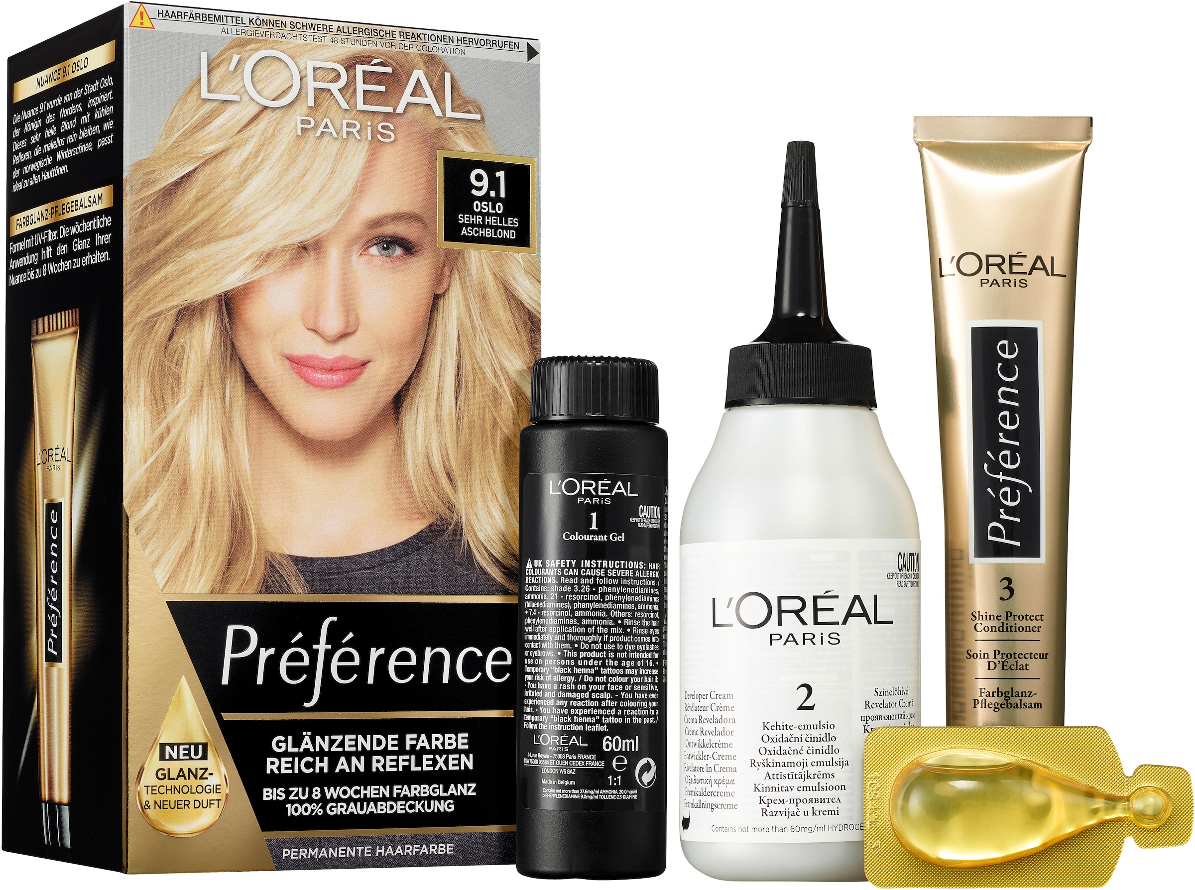 L'ORÉAL PARIS Coloration »Préférence«, (3 tlg.), mit pflegender Formel