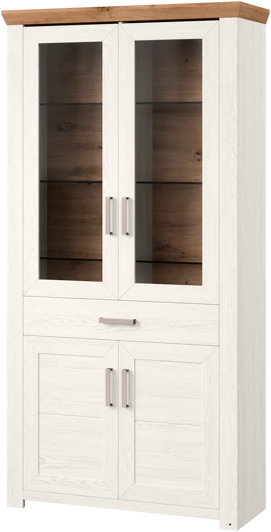 set one by Musterring Standvitrine »York« Typ 18, mit zwei Glastüren, in 3 Farbvarianten, Höhe 207 cm