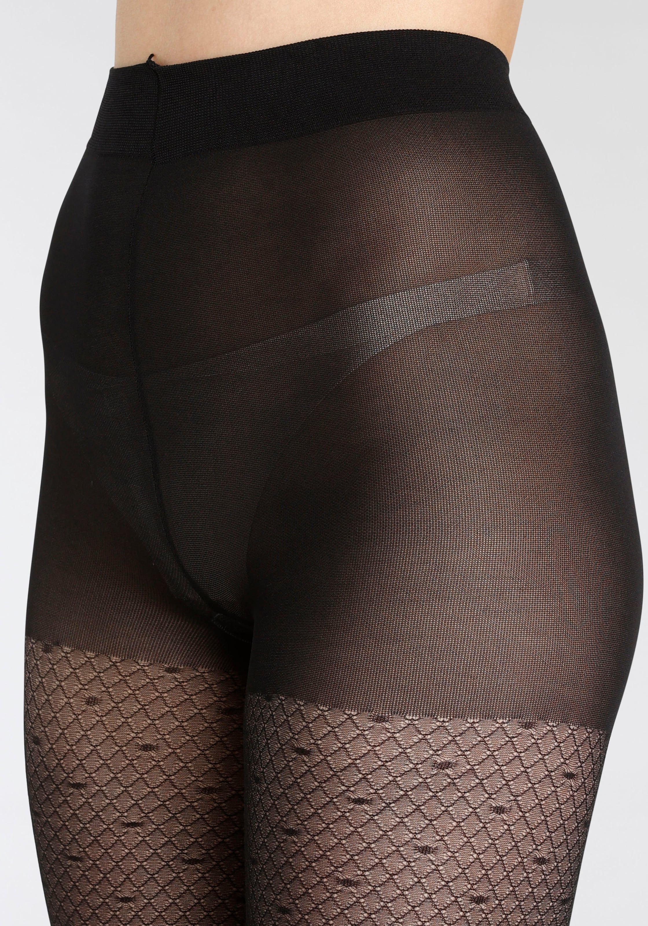 LASCANA Feinstrumpfhose, mit Micro Netz und kleinen Punkten