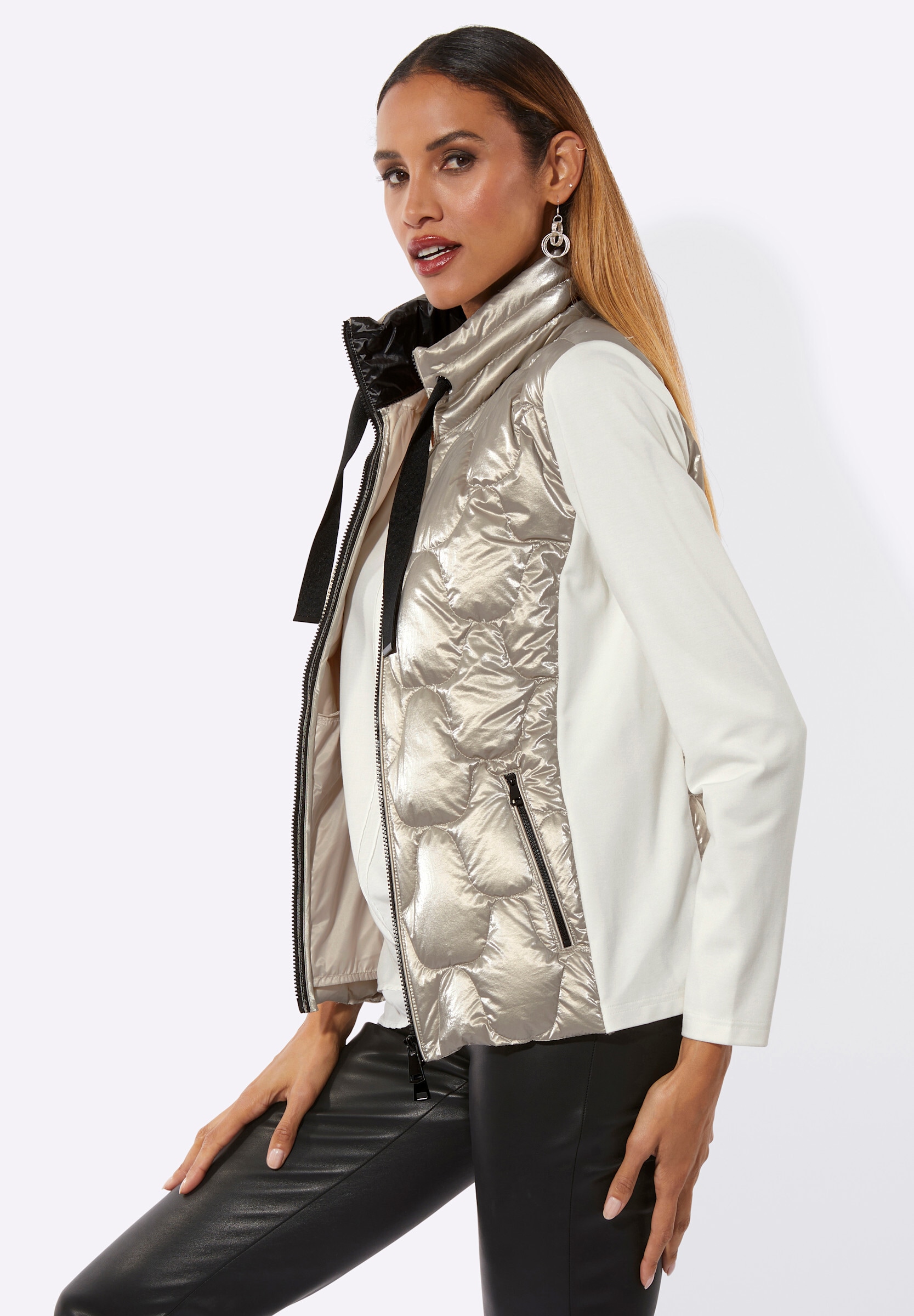 creation L Daunenjacke »Daunen-Jacke Daunenjacke im Materialmix« ohne Kapuze