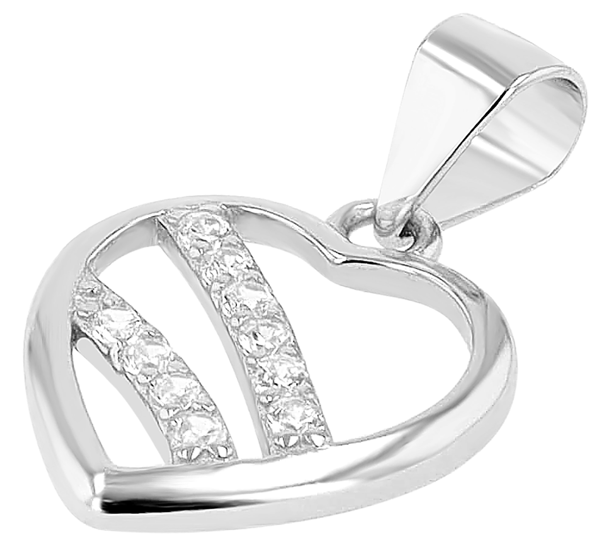Adelia´s Herzanhänger »Damen Anhänger ¿ Herz Herzanhänger aus 925 Silber mit Zirkonia«