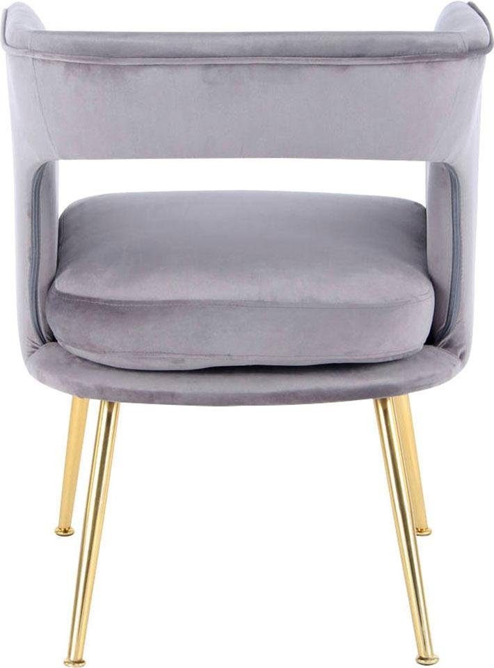 Kayoom Stuhl »Jolene 125, Esszimmerstuhl,eleganter Stoffbezug« () 1 Stk.samtweicher Bezug, Rückenlehne und Armlehnen abgerundet