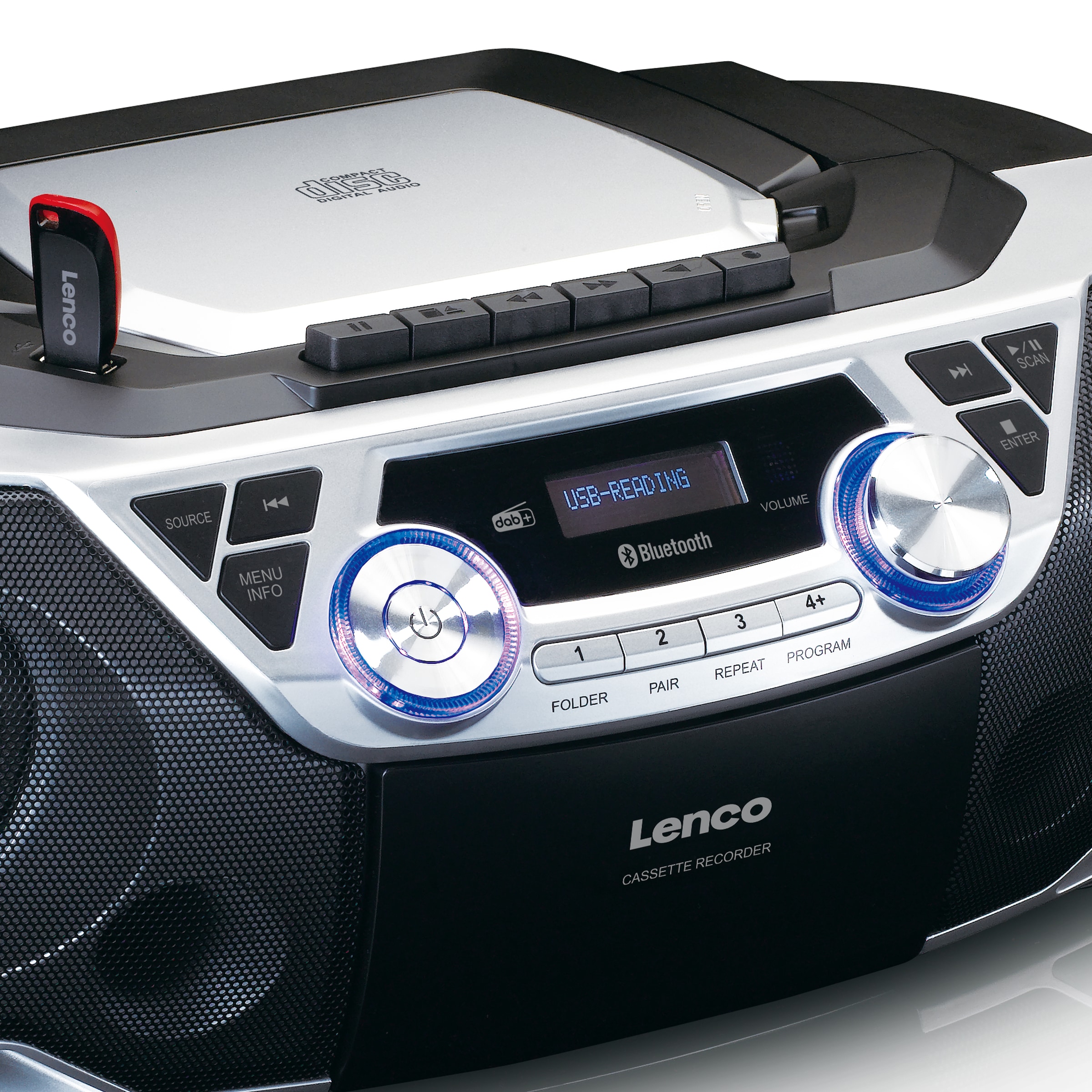 Lenco Boombox »SCD-720SI«, (Digitalradio (DAB+)-FM-Tuner mit RDS 12 W)