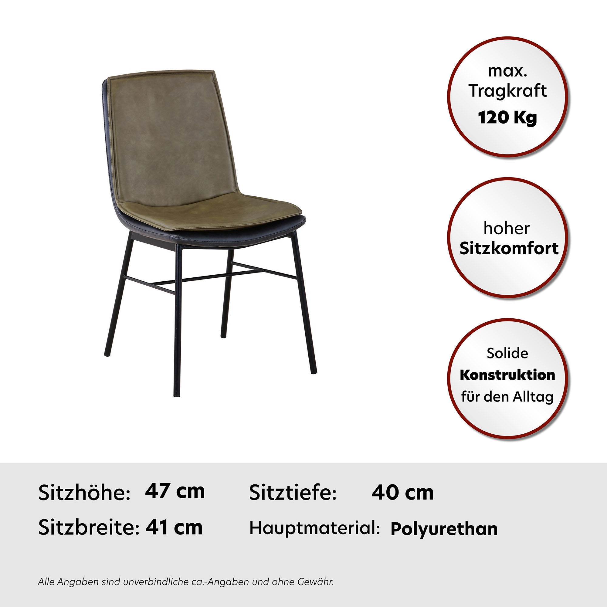 Kayoom Polstergarnitur »Stuhl Brady 125 2er-Set und Eisenfuß« Set, 2 Stk. tlg. pflegeleicht, bequem, bequemes Sitzerlebnis