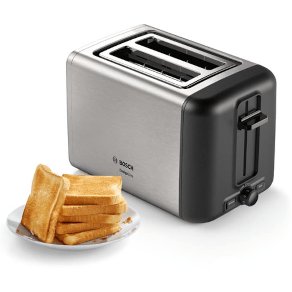 BOSCH Toaster »TAT3P420DE DesignLine Edelstahl«, 2 kurze Schlitze, 820 W