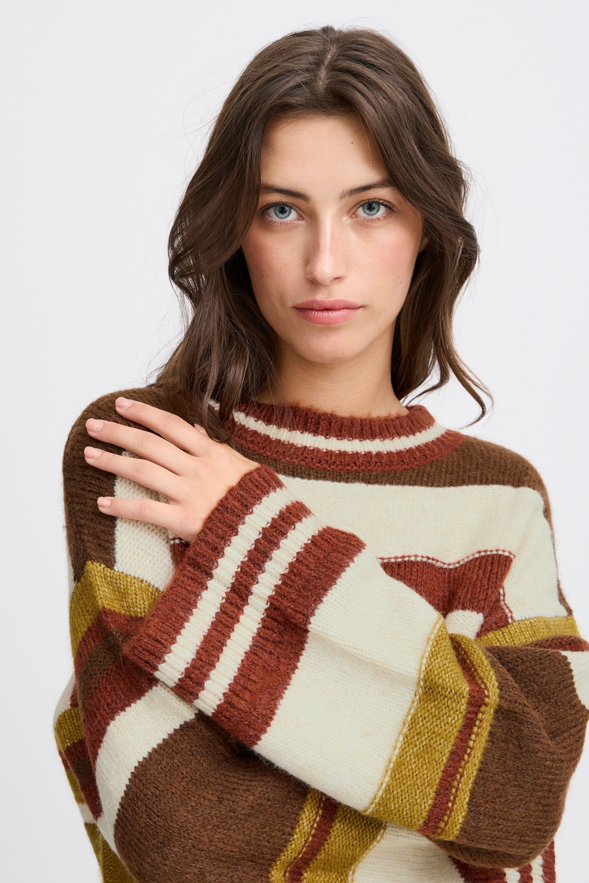 b.young Strickfleece-Pullover »Strickpullover BYOKSANA STRIPED JUMPER -«
