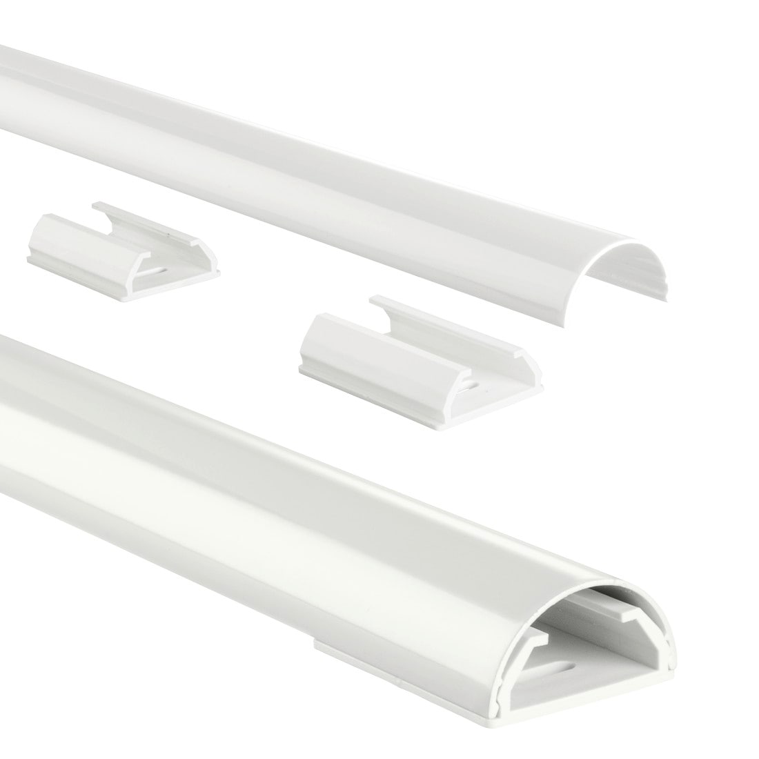 Alu-Kabelkanal, halbrund, 110/3,3/1,8 cm, Weiß