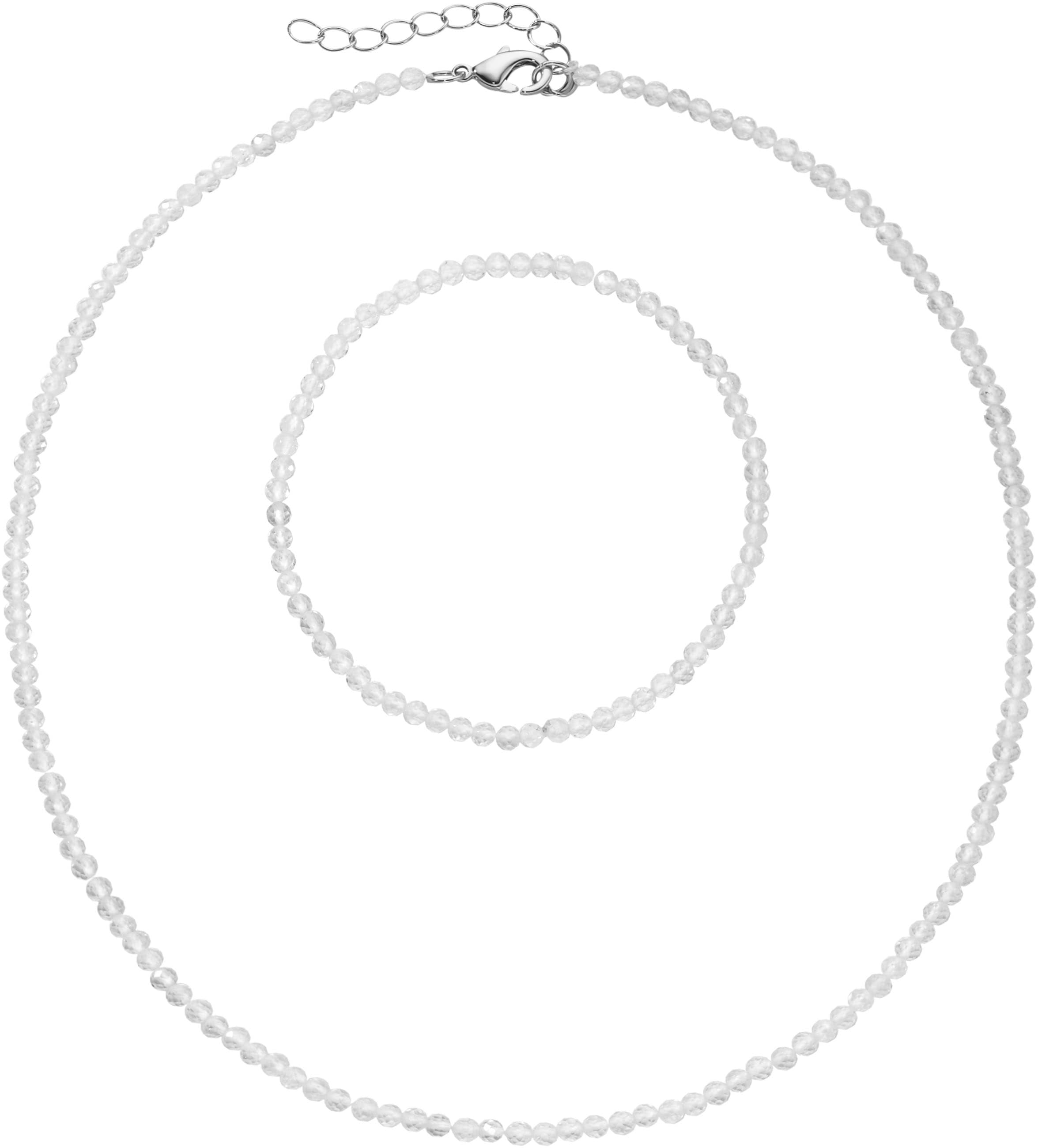 Firetti Ketten und Armband Set »Multipack Schmuck Geschenk Armkette Halskette facettierte Edelsteine«, (Set, 2 tlg.)
