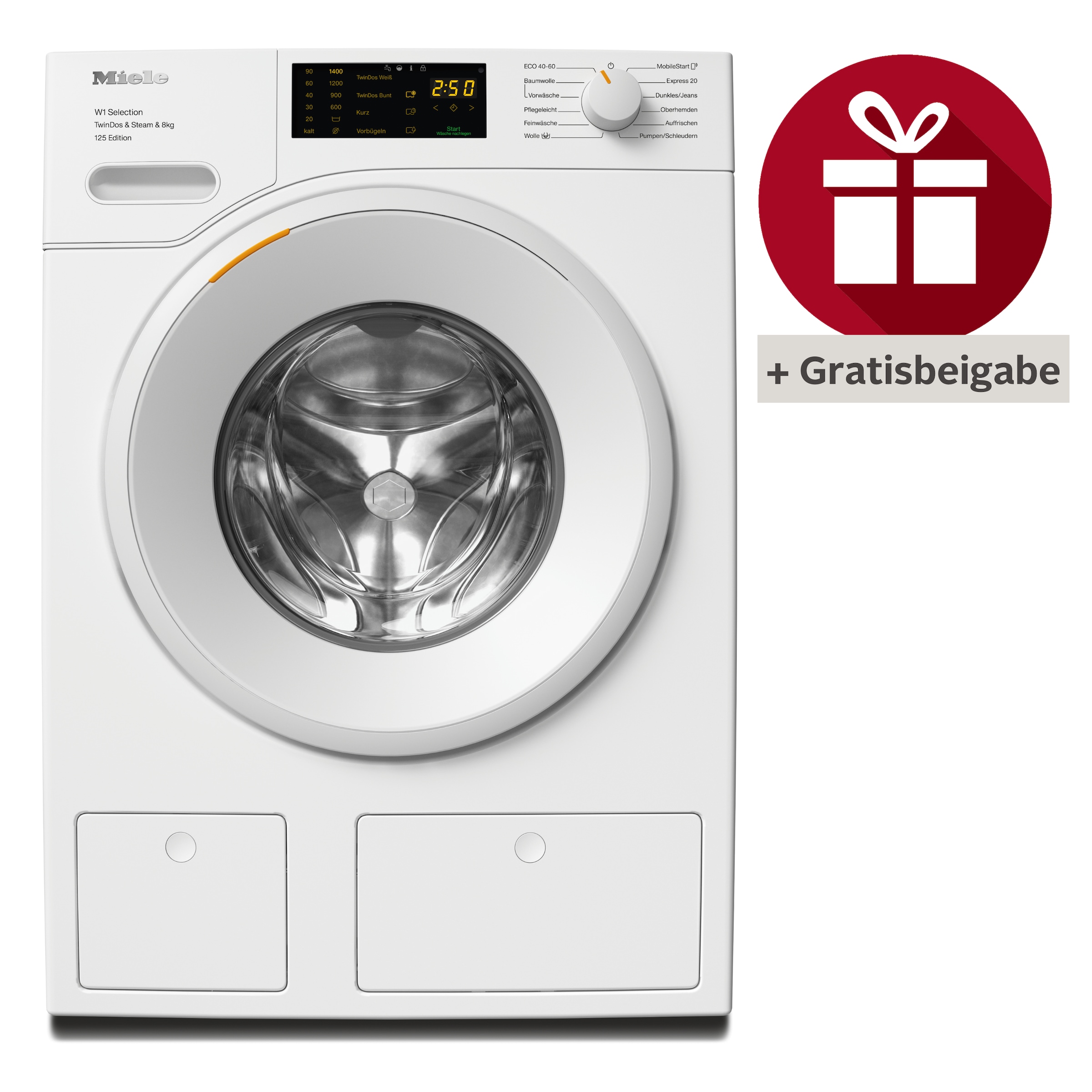 Miele Waschmaschine, WSB683 WCS 125 Edition, 8 kg, 1400 U/min