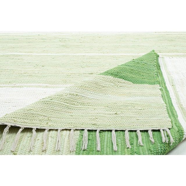 handgewebt, bei THEKO Teppich Flachgewebe, online Baumwolle, OTTO mit Fransen reine bestellen gestreift, rechteckig, Cotton«, »Stripe