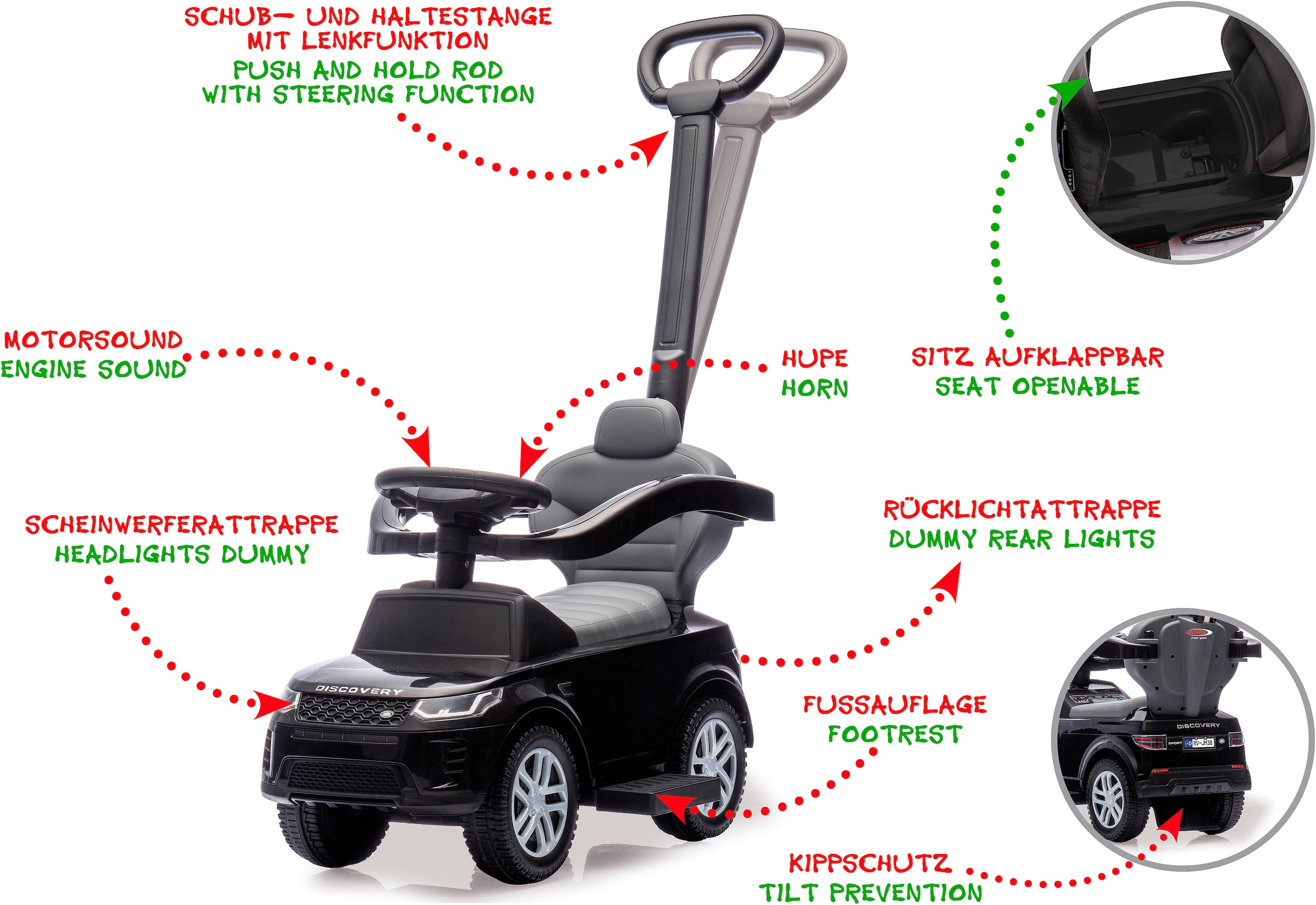 Jamara Rutscherauto »Land Rover Discovery 3in1« mit Sound