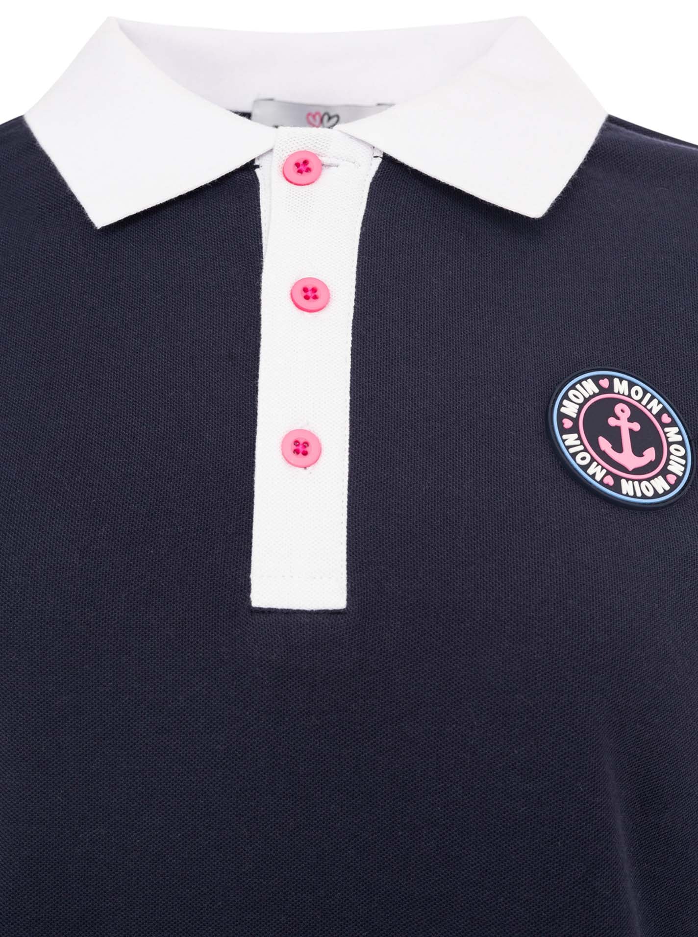 Zwillingsherz Poloshirt »Maritim« kontrastierende Polokragen mit Knopfleiste, Brustlogo mit Anker
