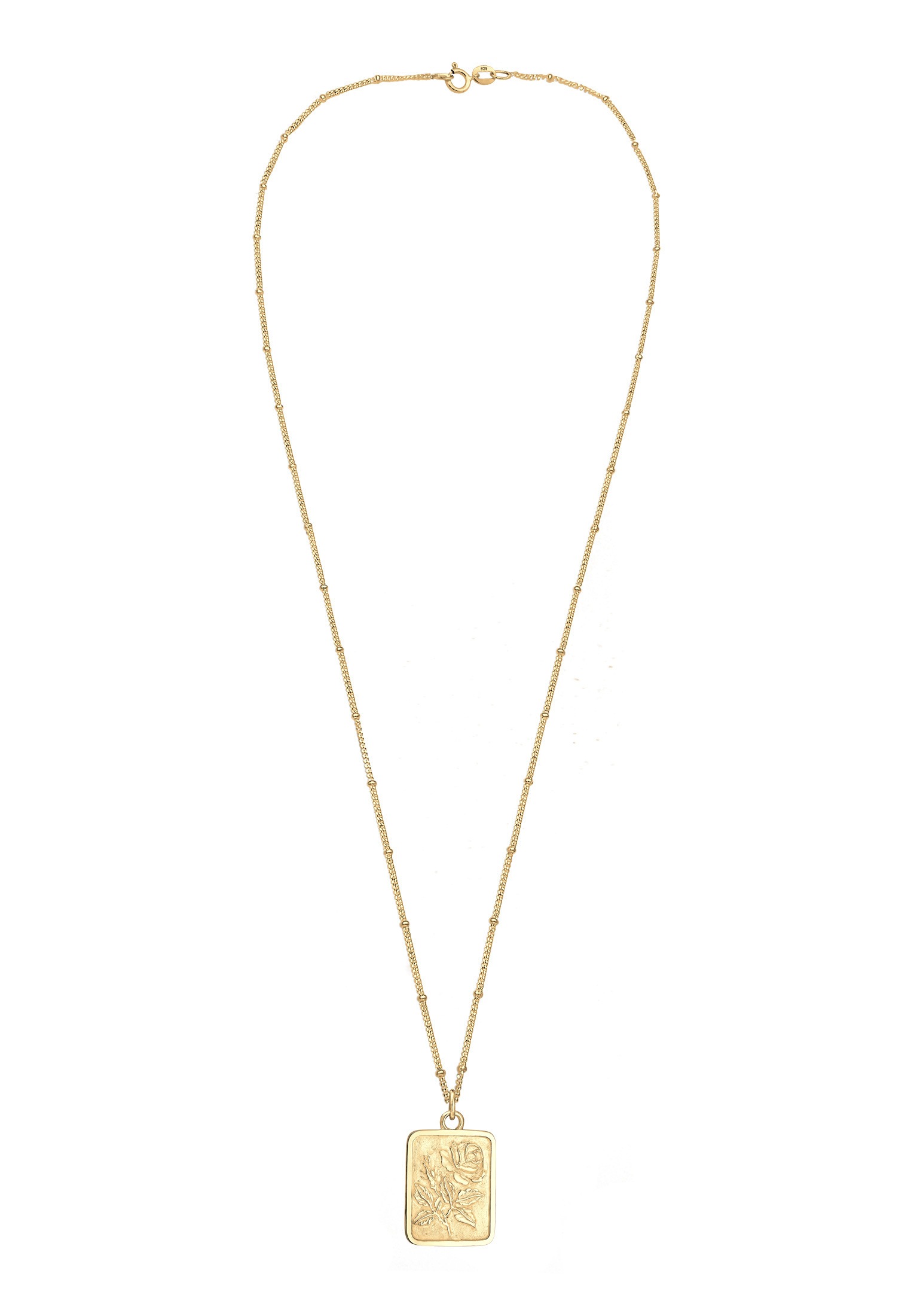 Elli Kette mit Anhänger »Halskette Vintag Rose Matt 925 Sterling Silber vergoldet«