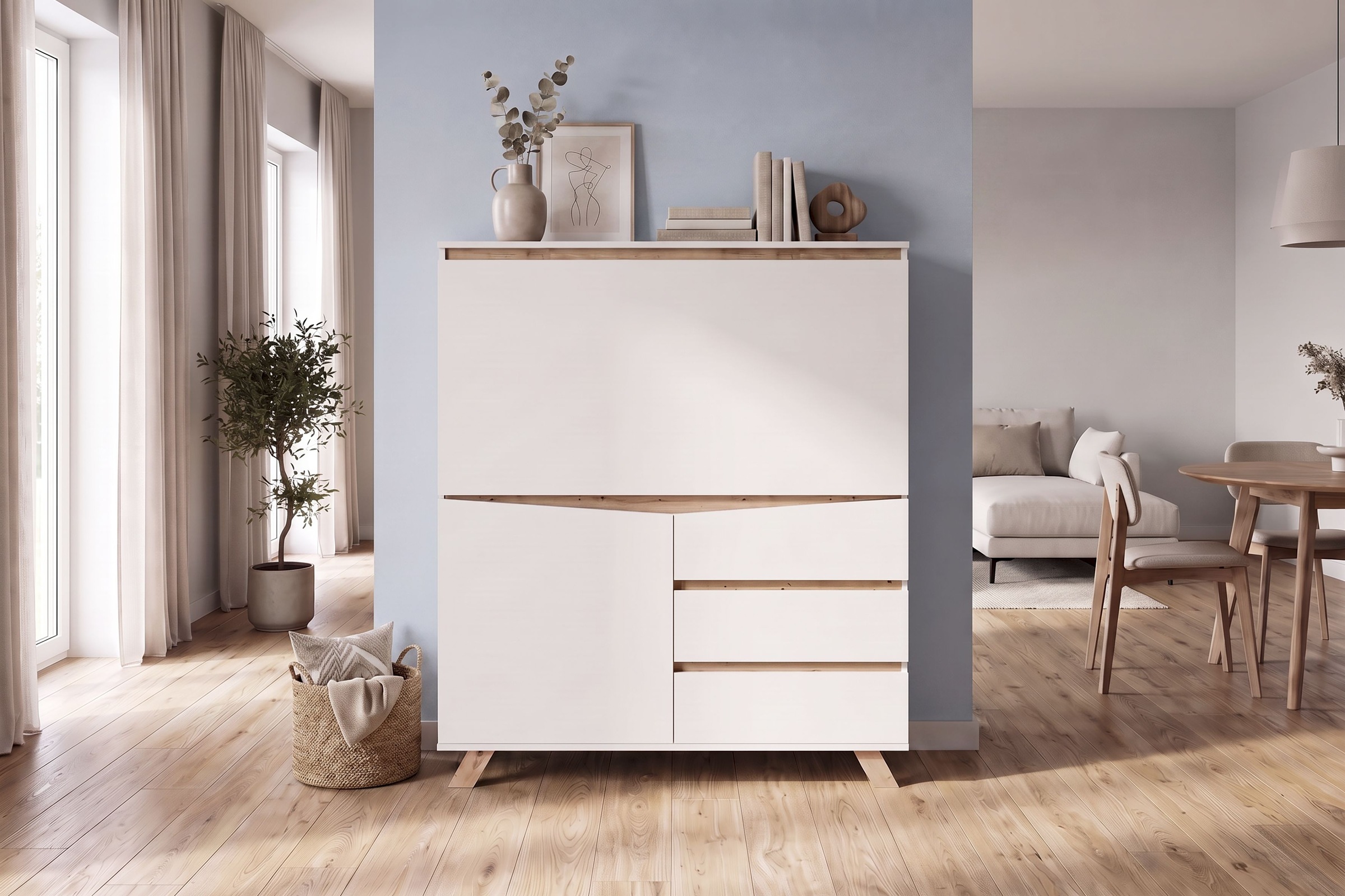 OTTO home Sekretär »Vaux« 1 Stk. tlg. Kaschmir / Artisan Eiche (Eiche-Optik), Klapptür, Stauraum, B: 120 cm