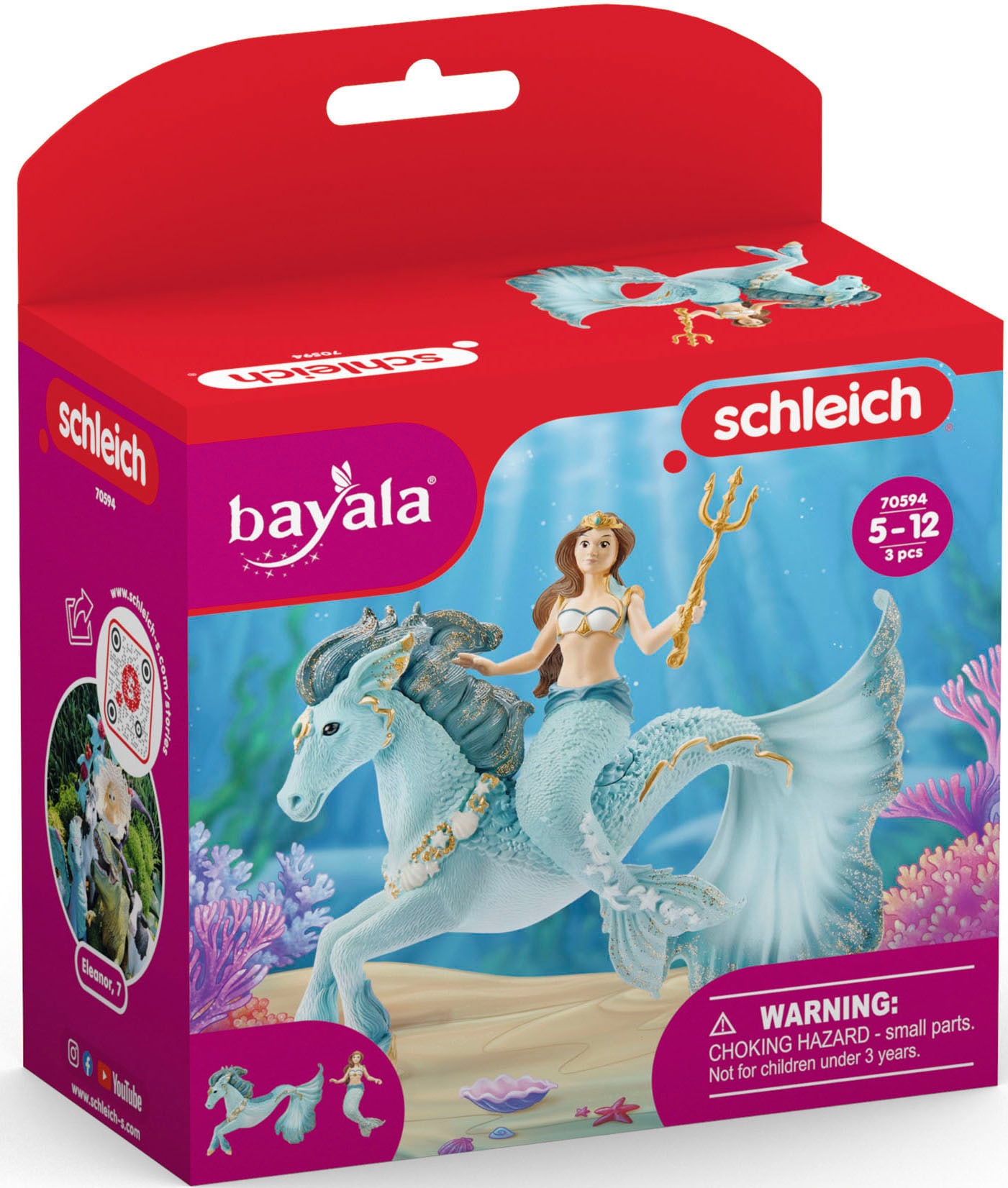 Schleich® Spielfigur »BAYALA®, Meerjungfrau-Eyela auf Unterwasserpferd (70594)«