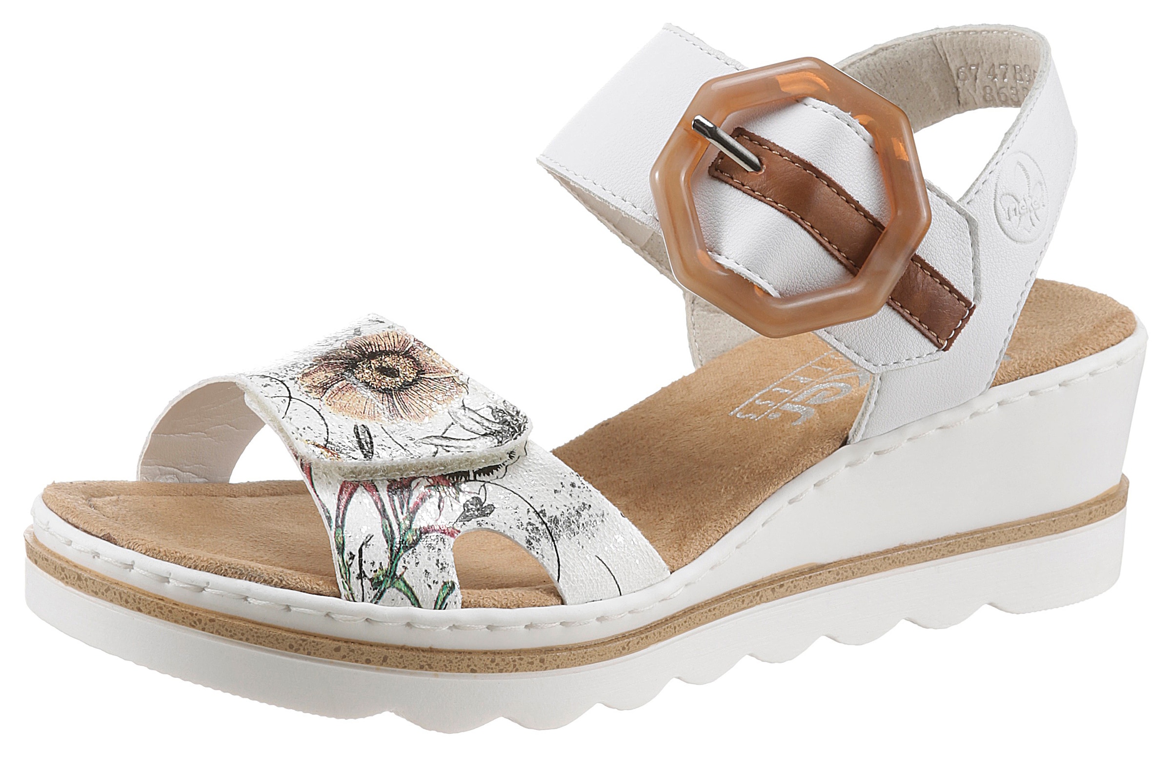 Rieker Sandalette, mit schönem Blumenmotiv