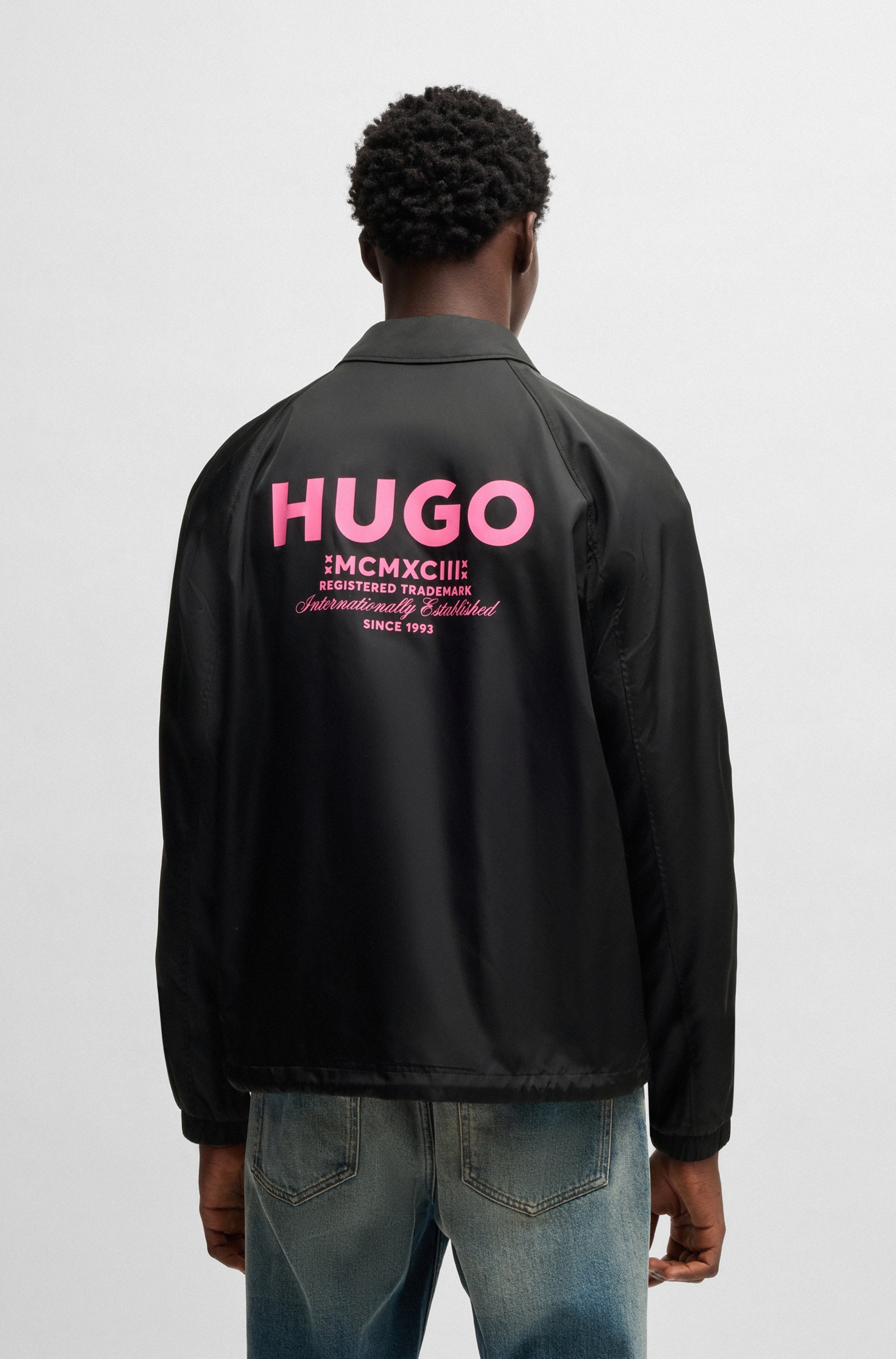 HUGO Blue Funktionsjacke »Biyo«, Overshirt mit kontrastfarbenen Druck