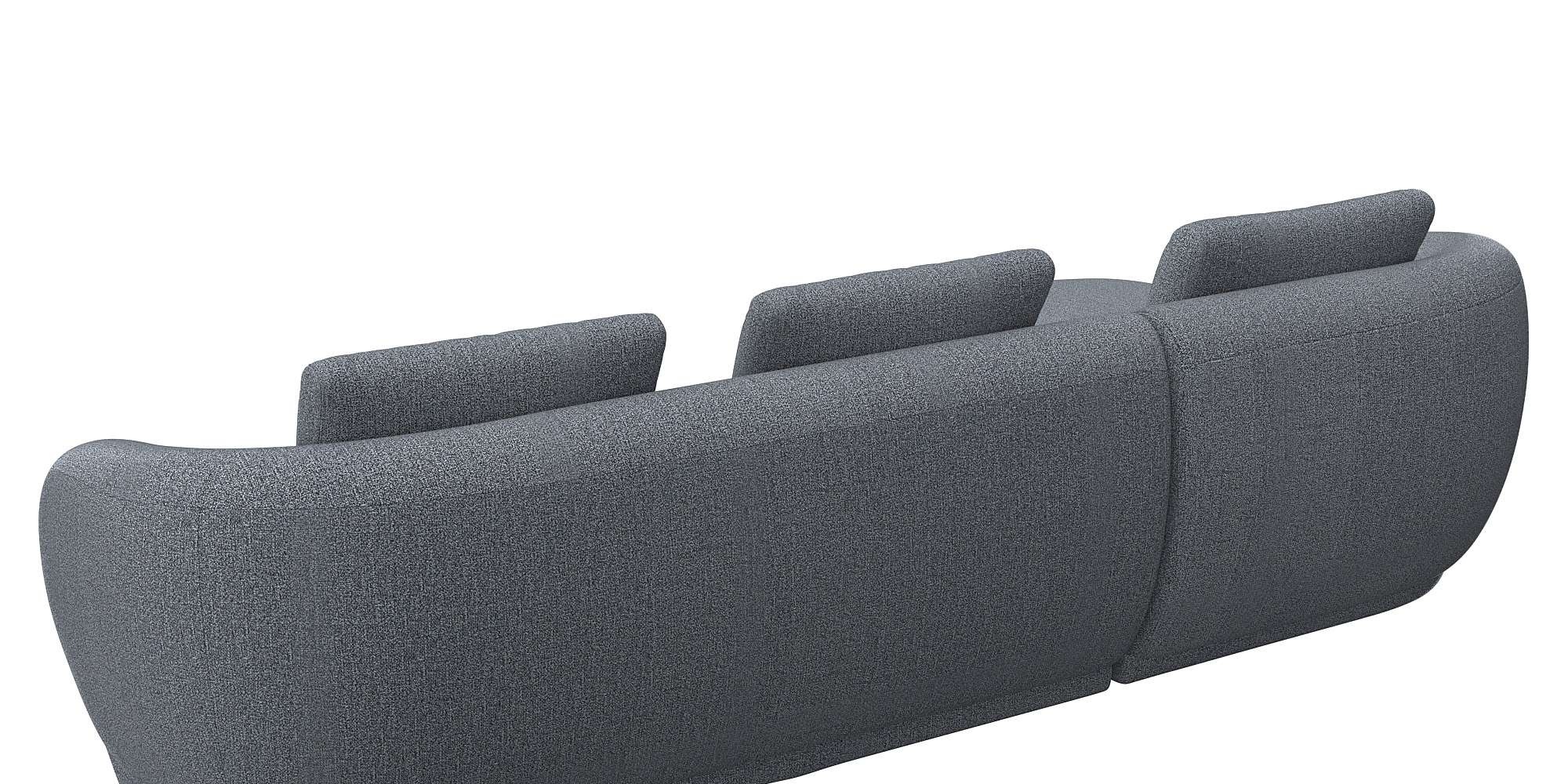 FLEXLUX Wohnlandschaft »Torino, rund, L-Form, Sofa-Ecke mit Recamiere, Longchair-Sofa«, Modernes, organisches Sofa-Design, Kaltschaum, Wellenunterfederung
