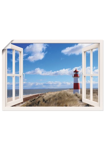 Artland Wandbild »Fensterblick - Leuchtturm Sylt«, Fensterblick, (1 St.), in vielen... kaufen