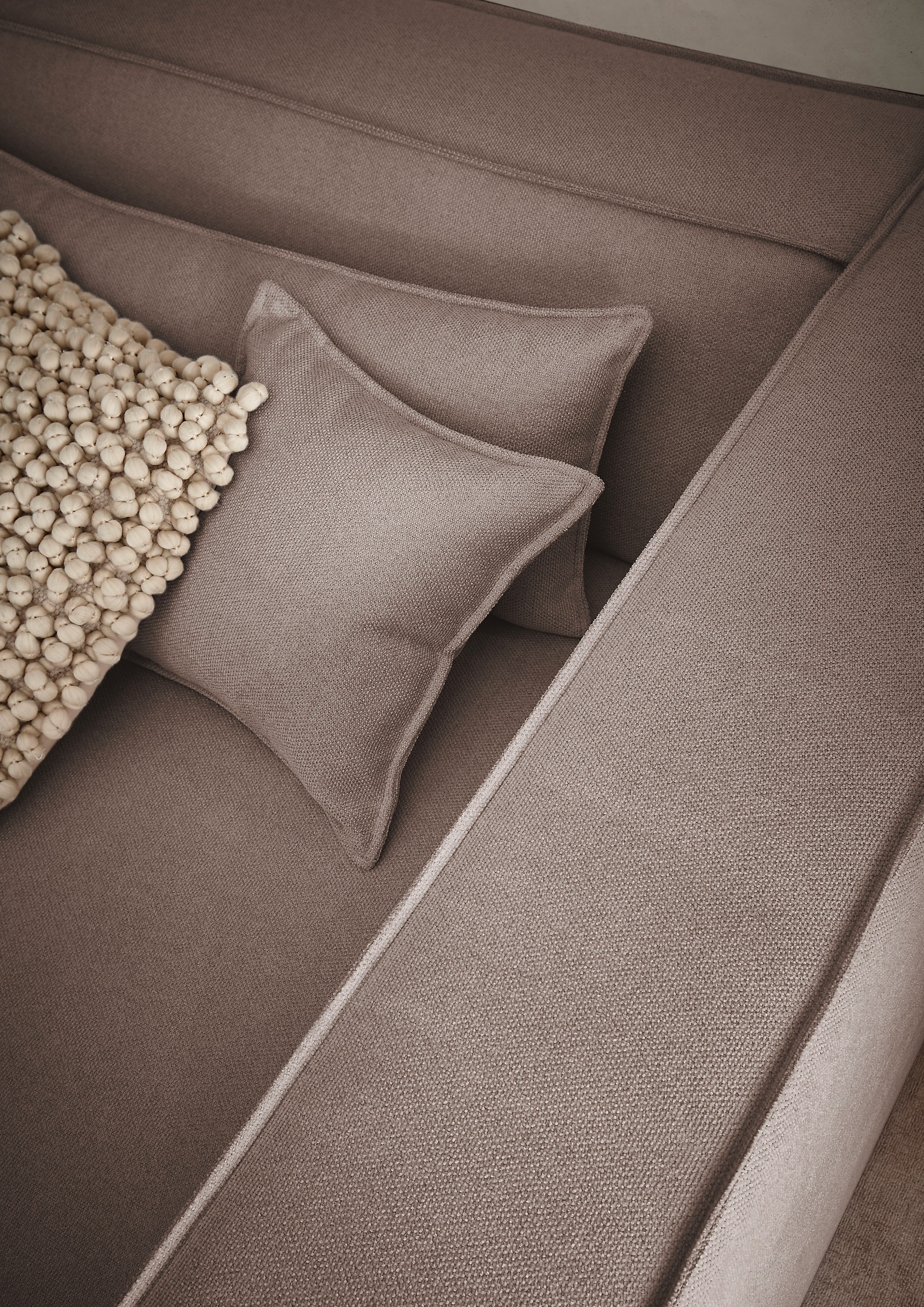 LeGer Home by Lena Gercke 3-Sitzer »PIARA, Couch mit Kedernaht, Sofa in Cord, Leinenoptik o. Strukturstoff«, schwarze Füße, bequemer Sitzkomfort