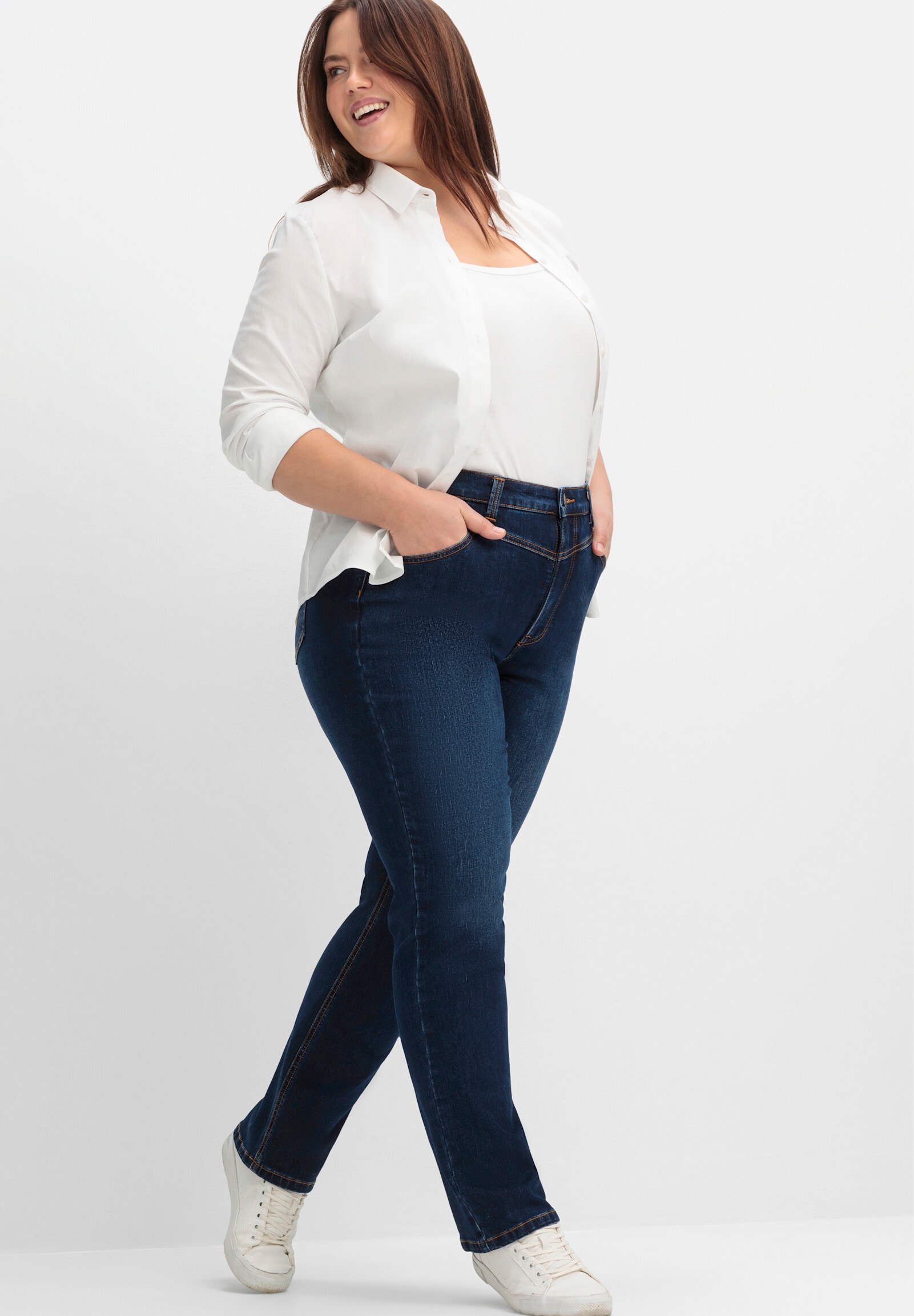 Sheego 5-Pocket-Jeans »Stretch-Jeans Shaping-Jeans mit geradem Bein« mit Bodyforming-Effekt