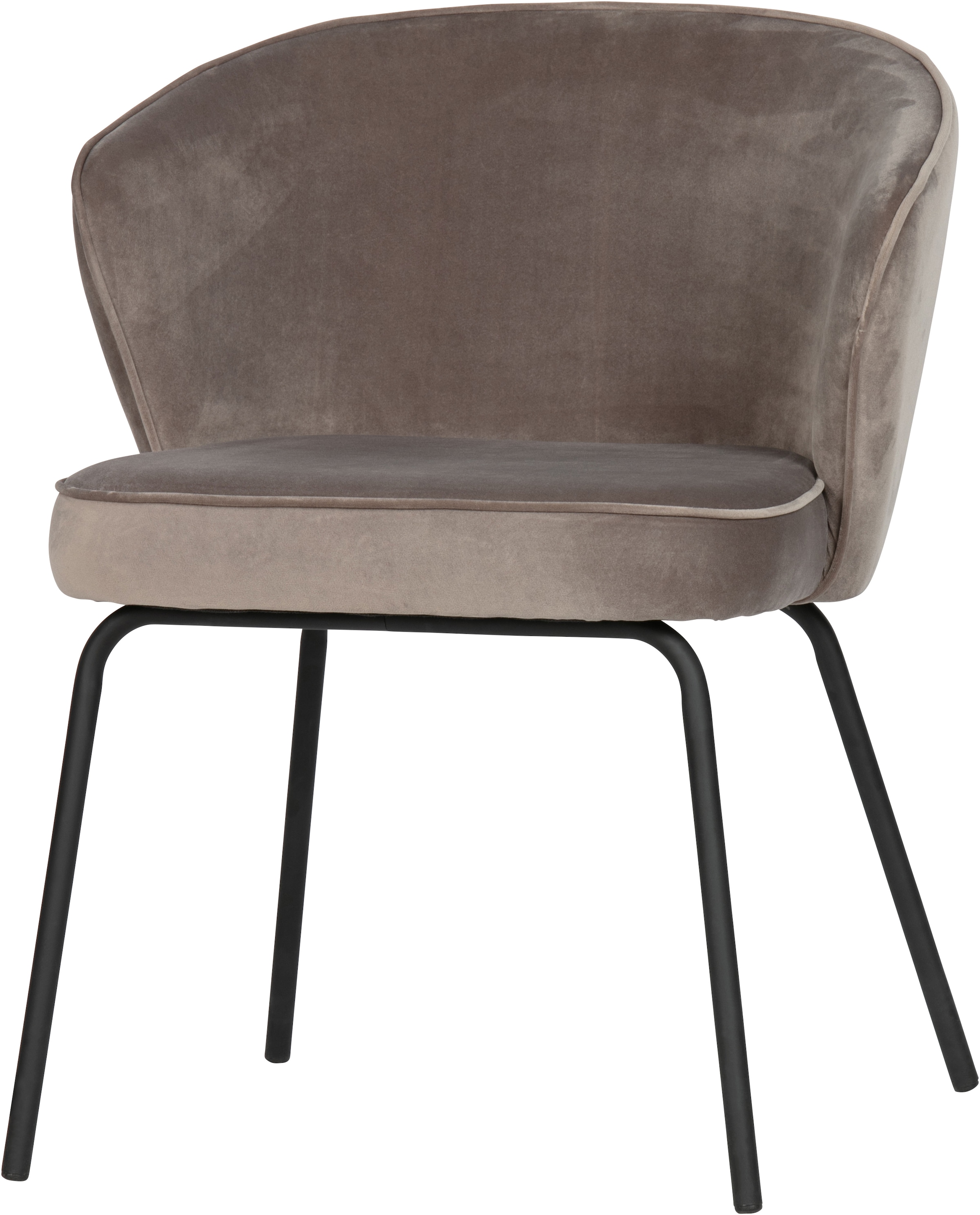 WOOOD Esszimmerstuhl »Admit Bezug mit Metallgestell und runde Formen H 78 x B 60 x T 58 cm« (Set) 2 Stk.(Set, 2 St) Velvet, Tragkraft 150 kg, schwarzen Beinen, pfleigleicht