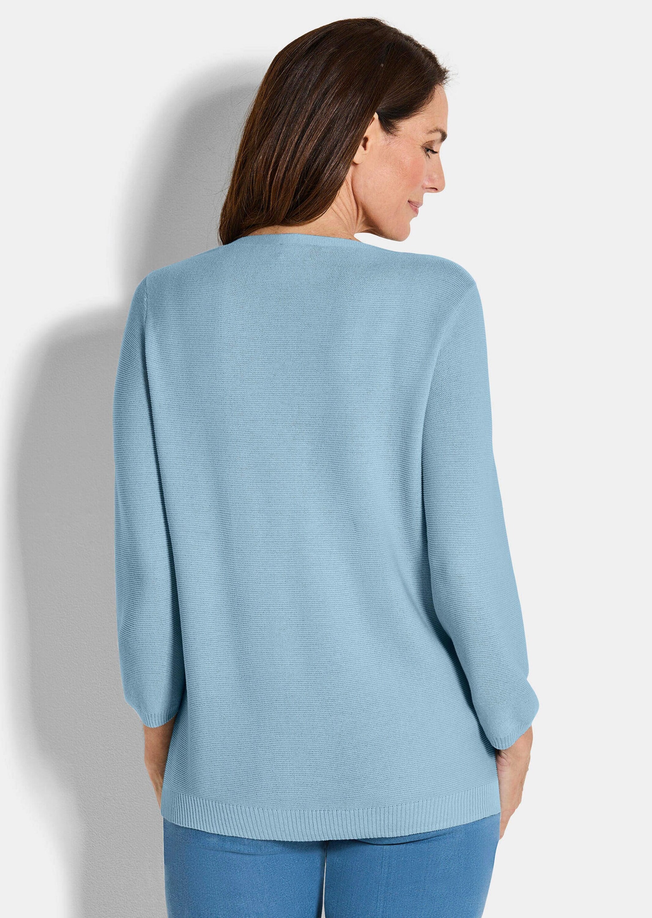 GOLDNER Rundhalspullover »Eleganter Baumwollpullover, Halbarm« U-Boot-Ausschnitt