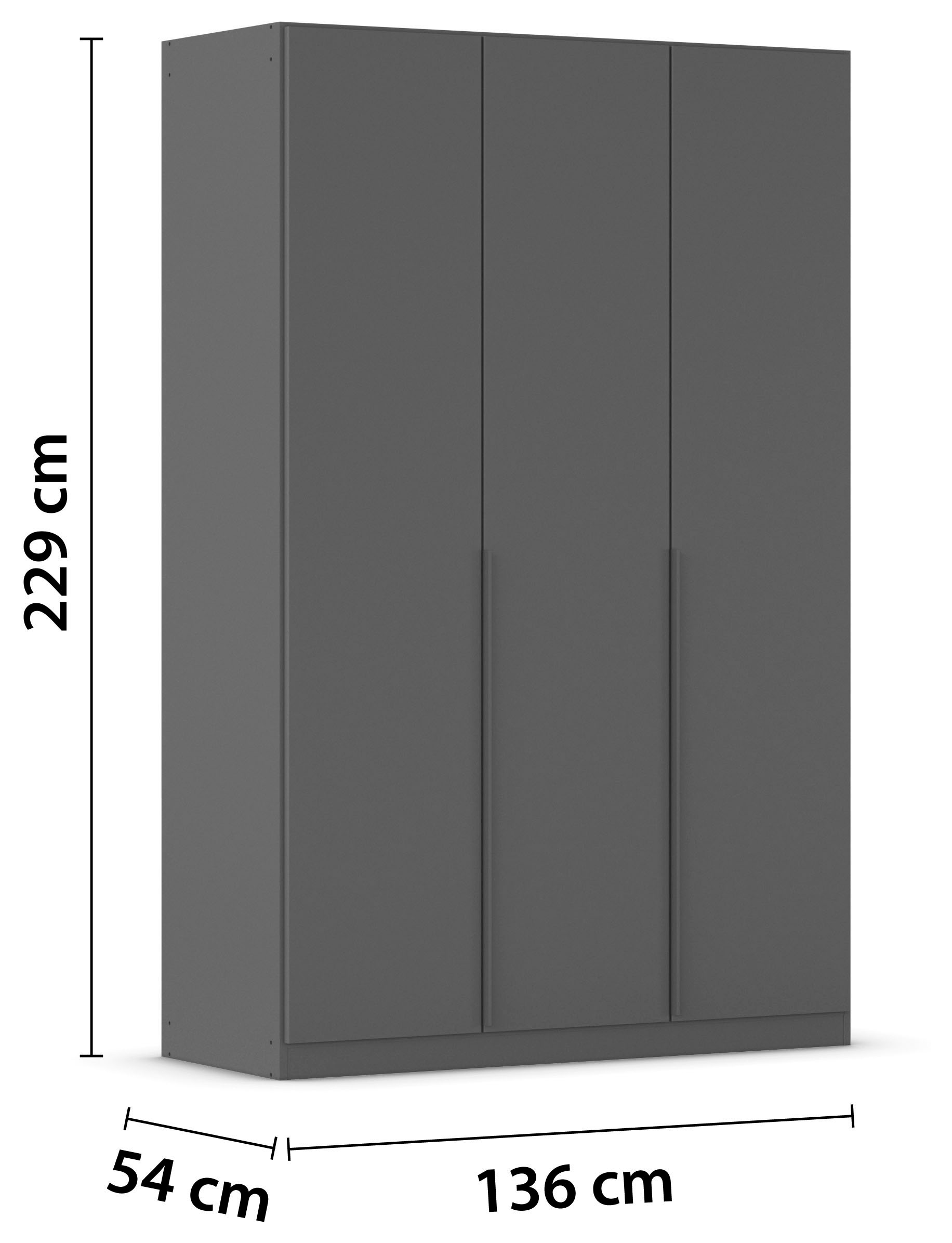 rauch Drehtürenschrank »Kleiderschrank Schrank Garderobe AGORDO TOPSELLER Schlafzimmer«, (in zwei Griff-Farben mit Dekor- oder Hochglanzfront), durchdachte Innenausstattung, in 6 Breiten und 2 Höhen MADE IN GERMANY