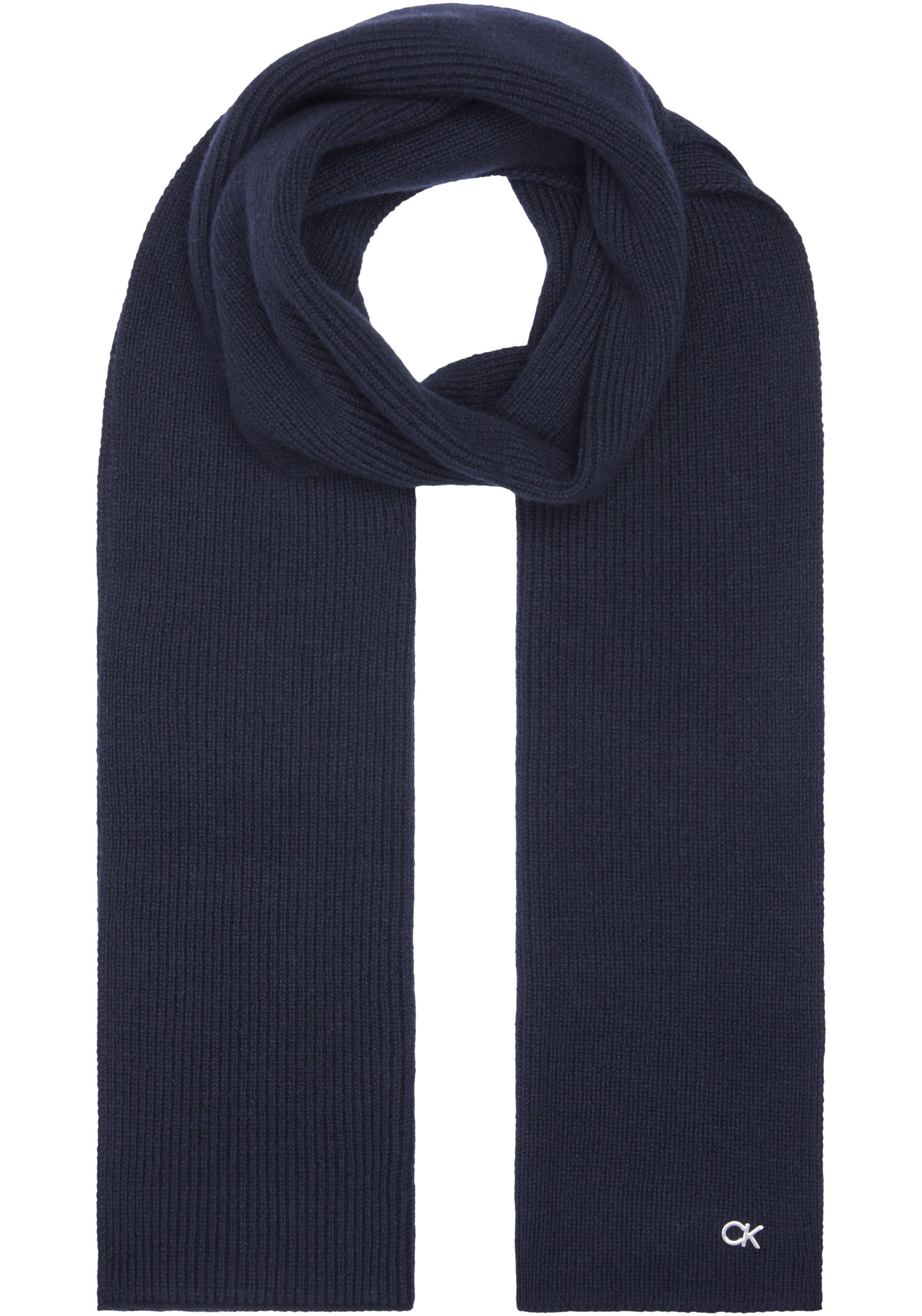 Schal »CK METAL CHUNKY RIB HW SCARF«, mit Logozeichen