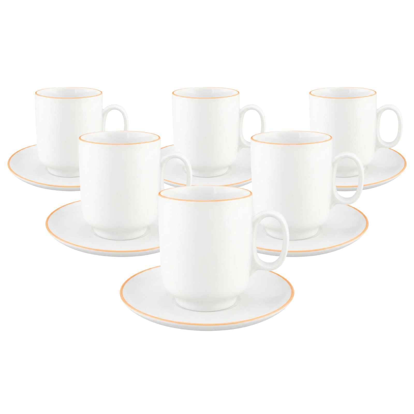 Seltmann Weiden Becher »Kaffeebecher mit Untertassen Sento Home Pure Lines 400 ml 6er Set« Spülmaschinengeeignet, Mikrowellengeeignet, Ofenfest, Salamandergeeignet, Kühlschrankgeeignet, Gefrierschrankgeeignet