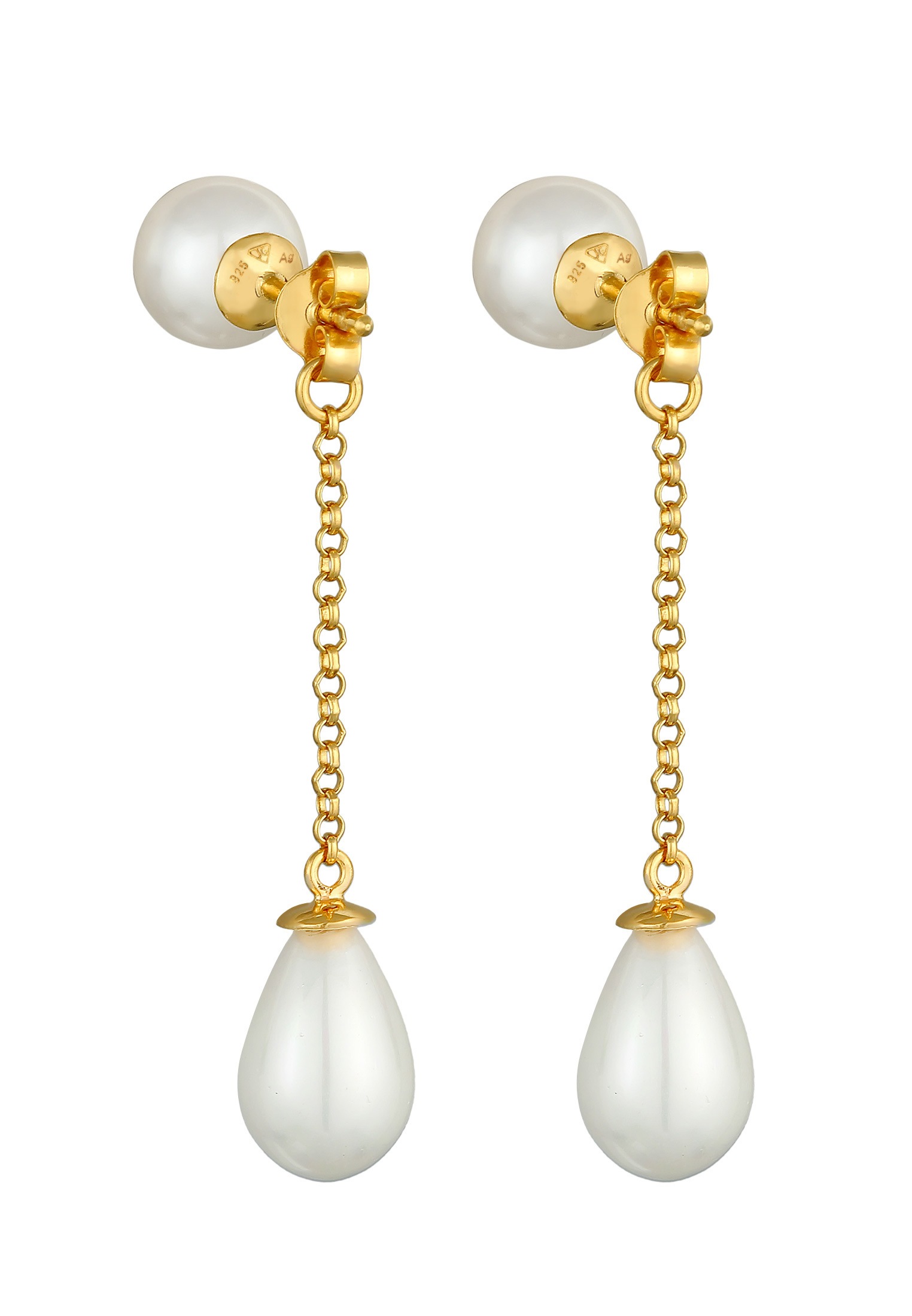 Nenalina Paar Ohrstecker »Ohrringe Earjacket Muschelkernperlen 925 Silber«