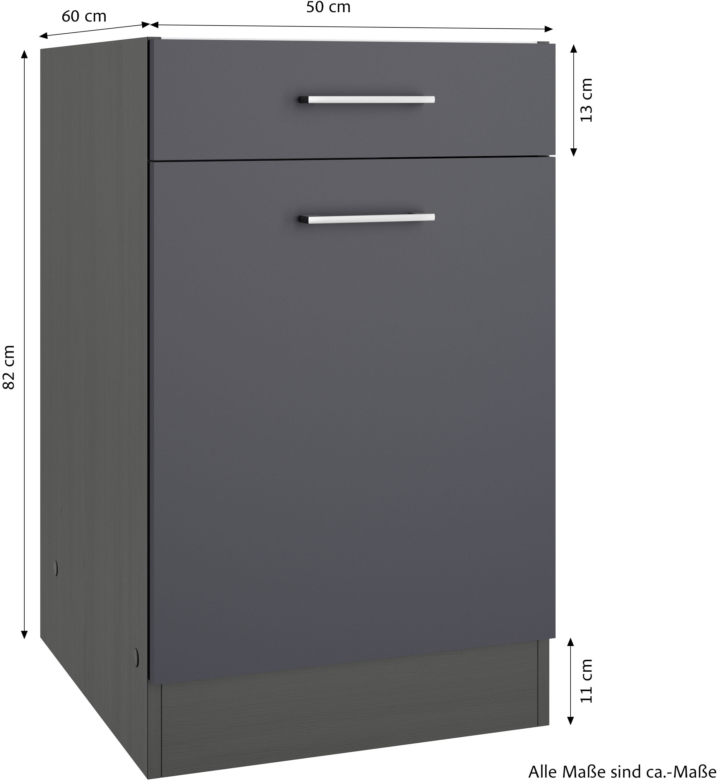 KOCHSTATION Unterschrank »KS-Milan«, HELD Möbel, Unterschrank 50 cm, matte oder hochglänzende Fronten