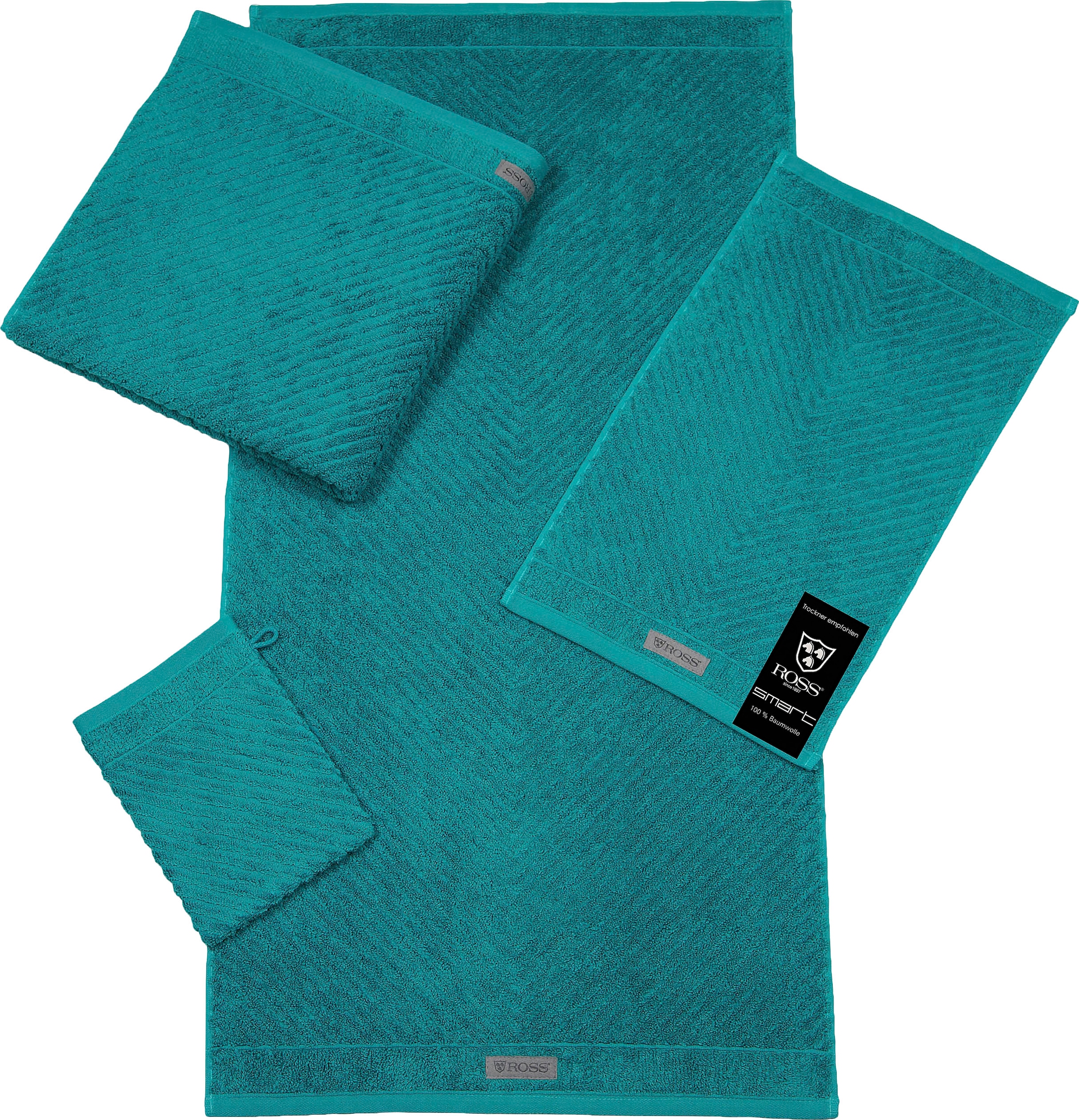 ROSS Handtuch »Smart«, (2 St.), Uni-Rippe mit Velourslabel kaufen bei OTTO | Gästehandtücher