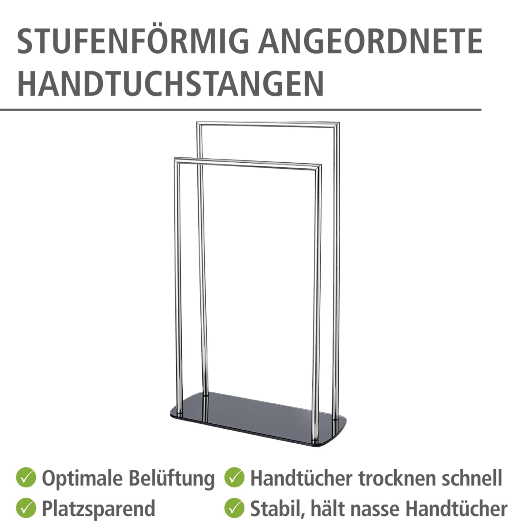 WENKO WC-Garnitur »Ravina« aus Edelstahl | Kunststoff | Sicherheitsglas Stand WC Garnitur und Handtuchhalter
