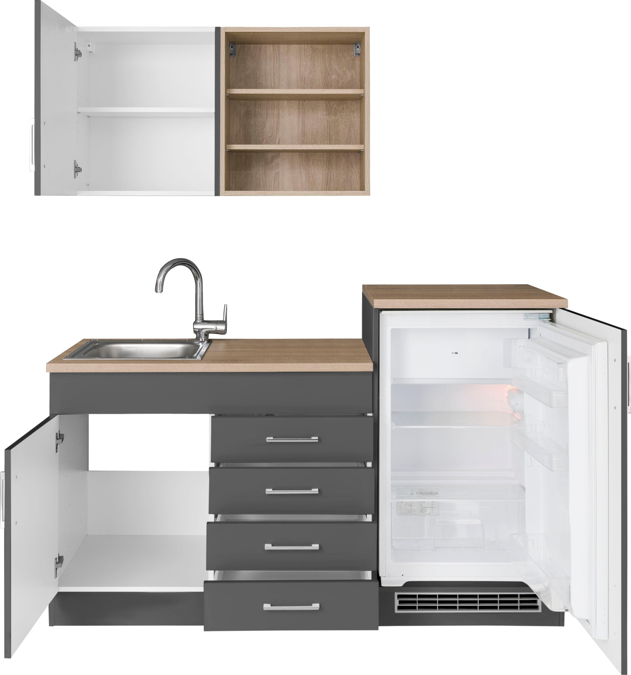 KOCHSTATION Pantryküche »KS-Mali« Breite 160 cm, mit E-Geräten