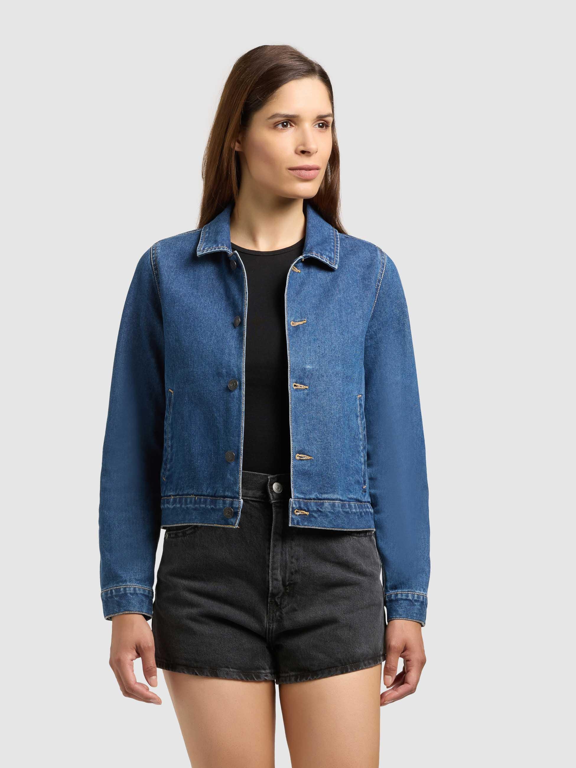 khujo Jeansjacke »Jeansjacke Renia« ohne Kapuze Moderne Damen Denim-Jacke