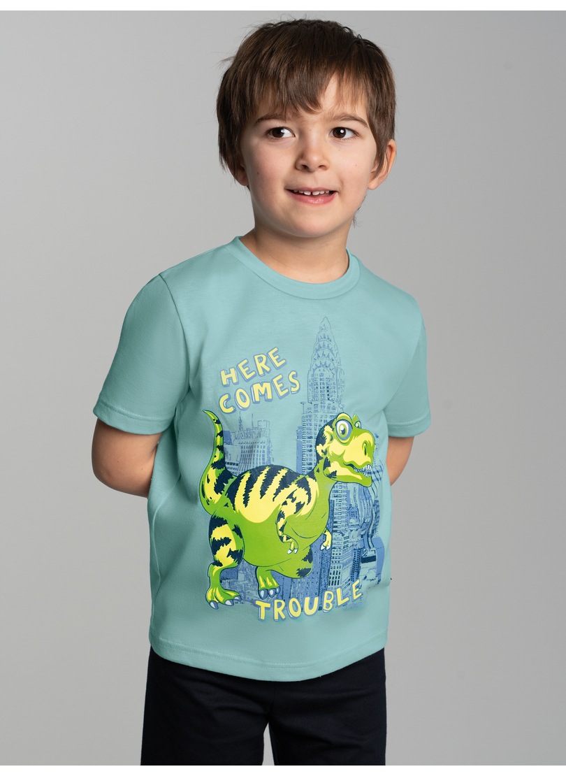 Trigema T-Shirt »TRIGEMA T-Shirt mit großem Dino-Printmotiv«, (1 tlg.)