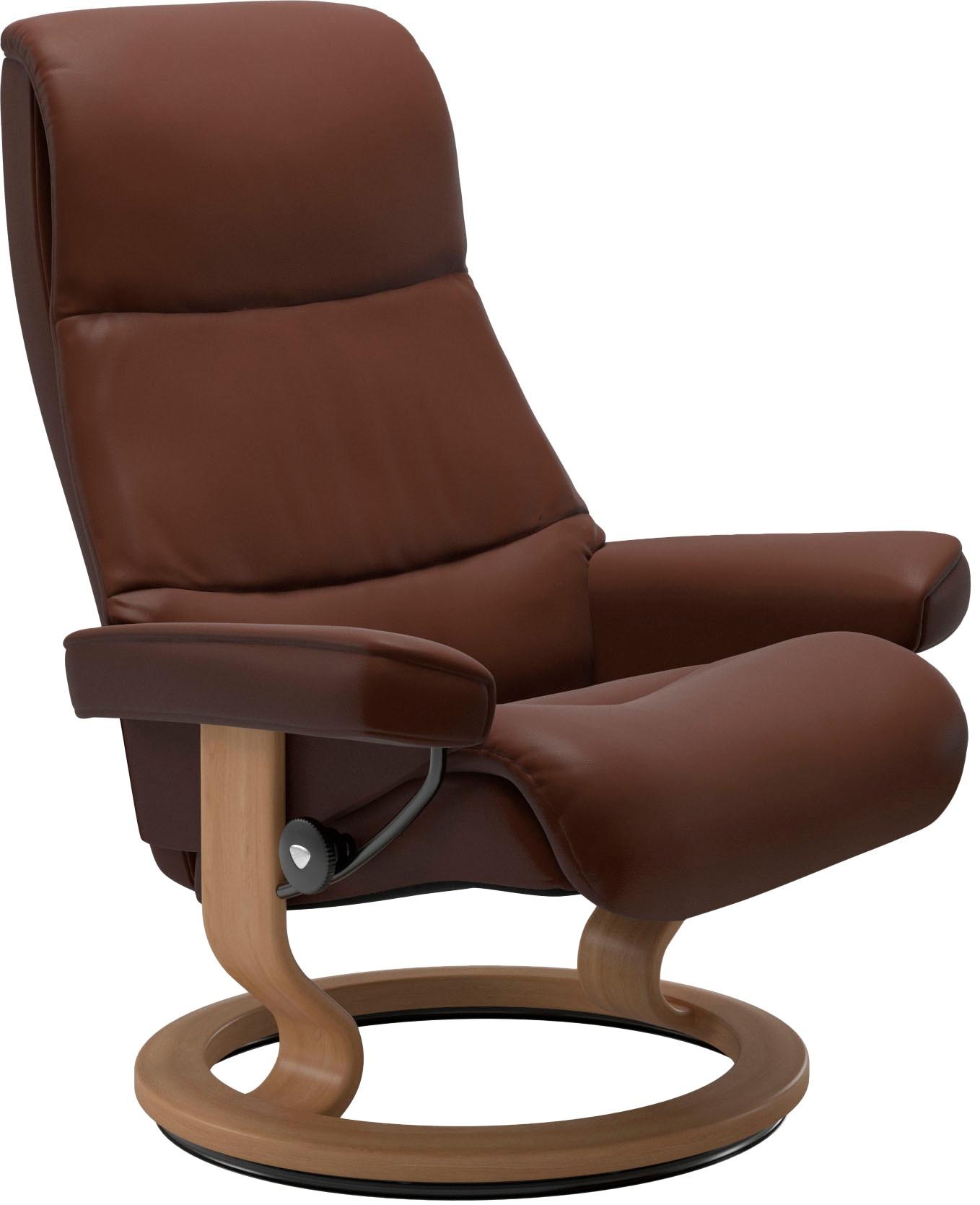 Stressless® Relaxsessel »View«, (Set, Relaxsessel mit Hocker), mit Classic Base, Größe M,Gestell Eiche