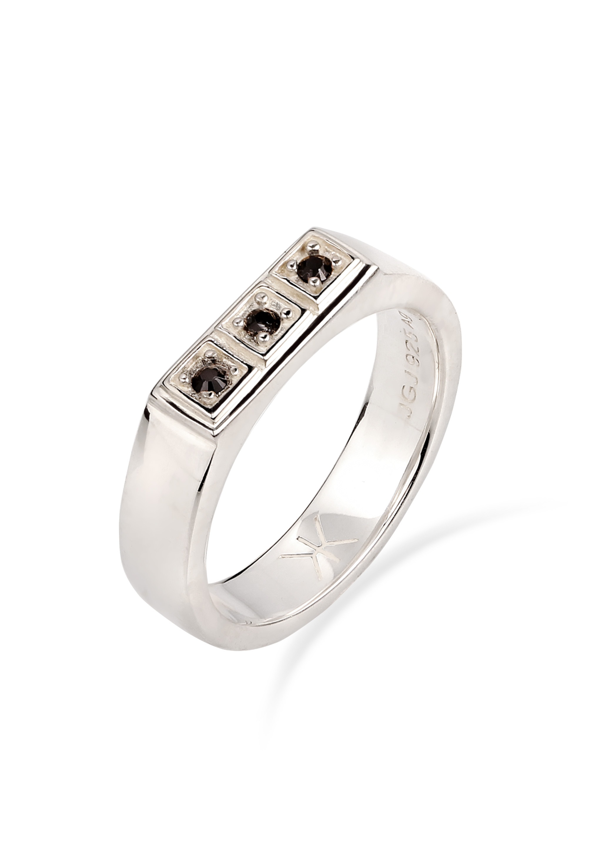 Kuzzoi Silberring »Ring Siegelring mit Kristallen von Swarovski® 925 Sterling Silber«